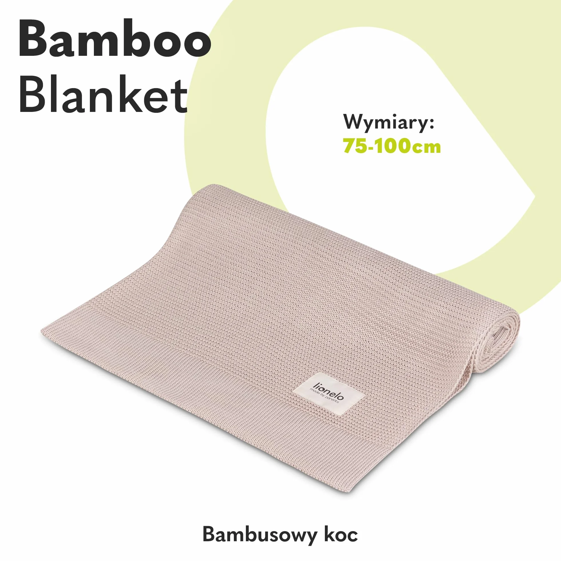 LIONELO Bambusowy Koc dla Niemowląt, Lekki Kocyk Dziecięcy od 1 dnia życia, 100% Bawełna Bambusowa, Miękki, Antybakteryjny, Hipoalergiczny, 100 x 75 cm, Prezent dla Dziecka (Beżowy)