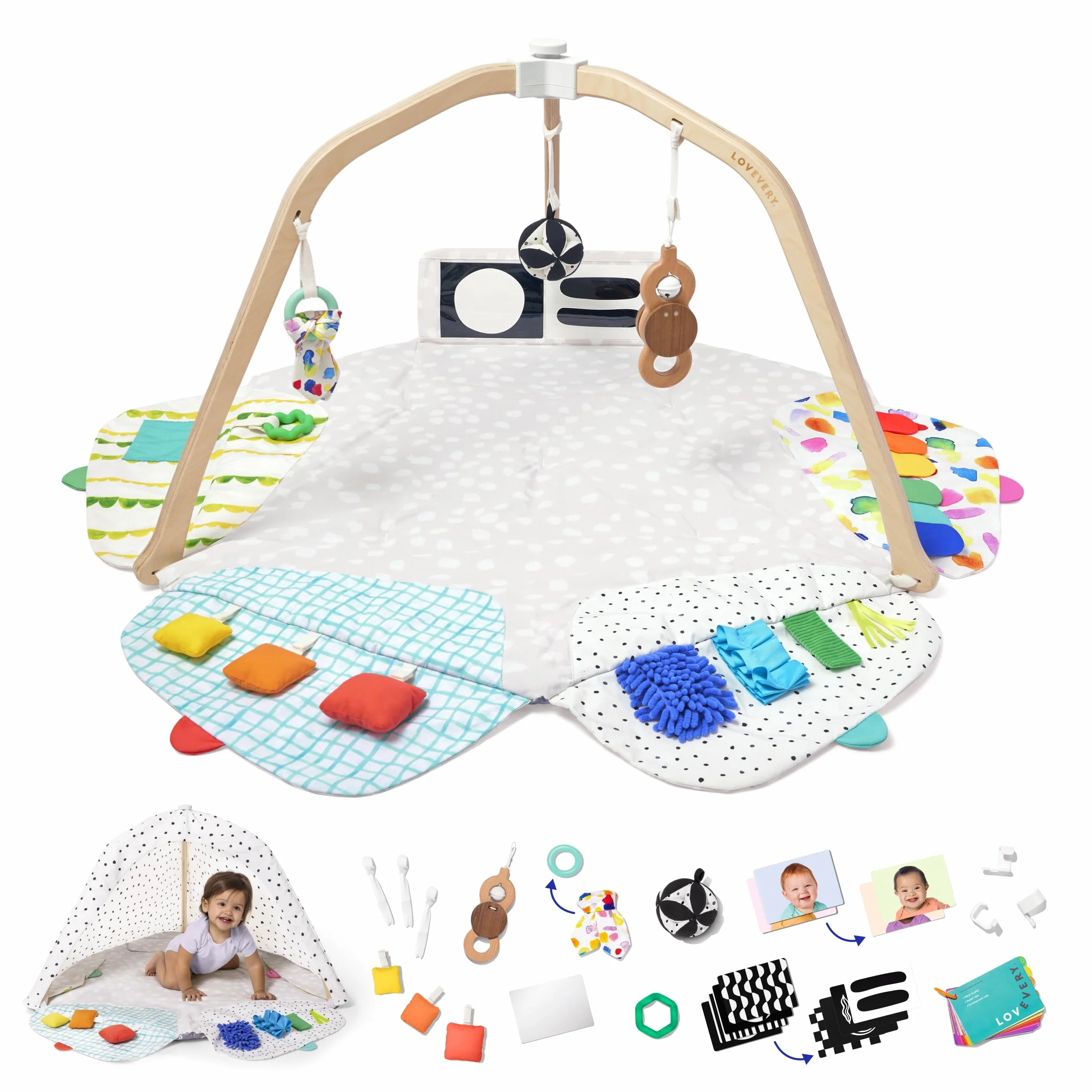 LOVEVERY | The Play Gym | Award Winning For Baby, Stage-Based Developmental Activity Gym & Play Mat for Baby to Toddler