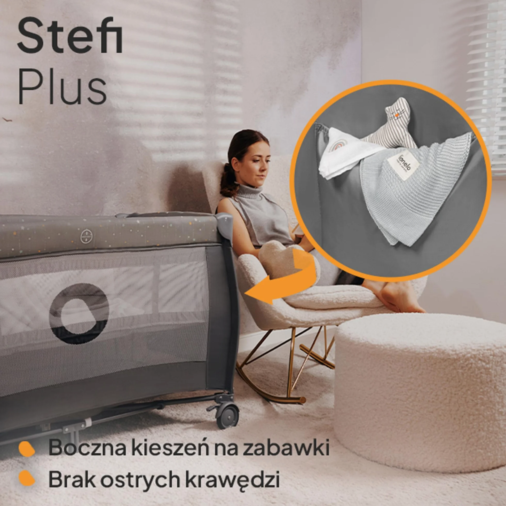 LIONELO Stefi Plus łóżeczko turystyczne 2 w 1 do 15 kg, łóżko dziecięce z materacem, boczne wejście z zamkiem błyskawicznym, wysokiej jakości materac piankowy, szybkie składanie