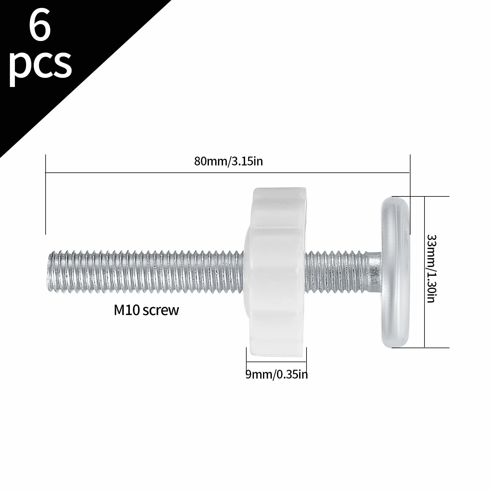 Śruby dociskowe M10 x 80 mm do bramki dla dzieci i zwierząt, pręty gwintowane, srebrne