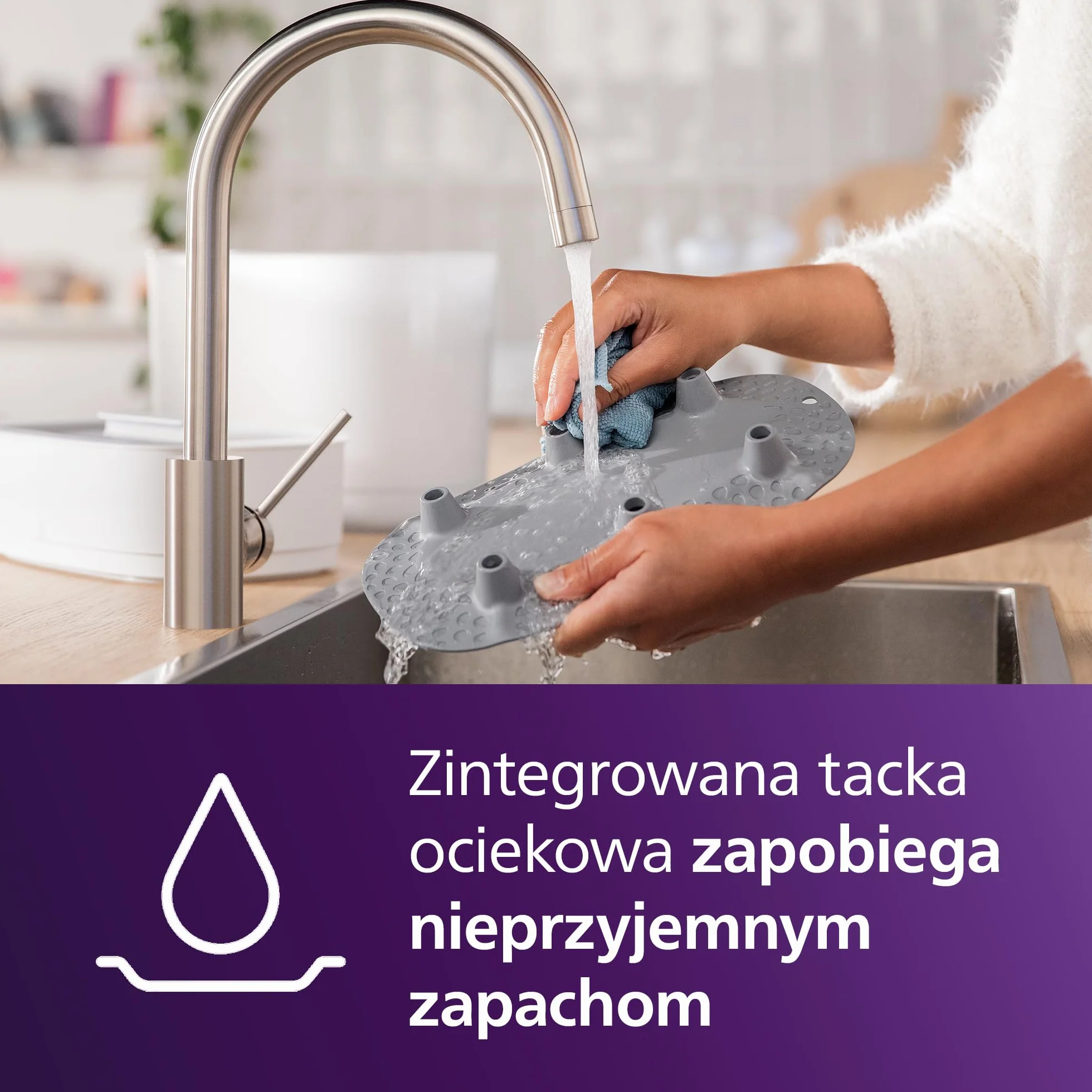 Philips Avent Elektryczny sterylizator parowy do butelek ze zintegrowaną suszarką na maks. 6 dziecięcych butelek, biały. Model SCF293/00