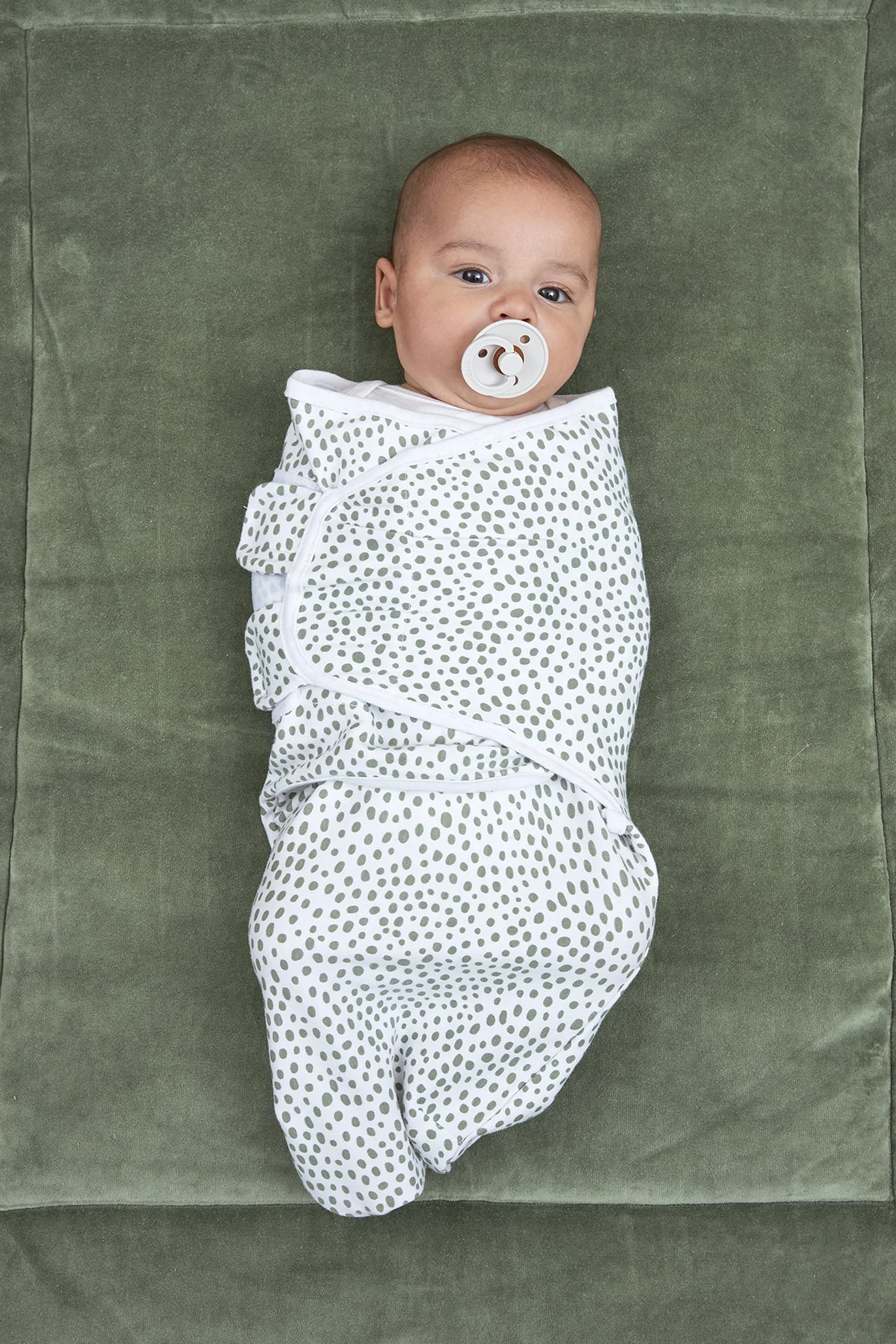 Meyco Baby Cheetah/Uni Pucksack 2-pack, (tkanina puck dla niemowląt od 0-3 miesięcy, miękki komfort snu, oddychająca i pochłaniająca wilgoć, pomoc w zasypianiu), leśna zieleń