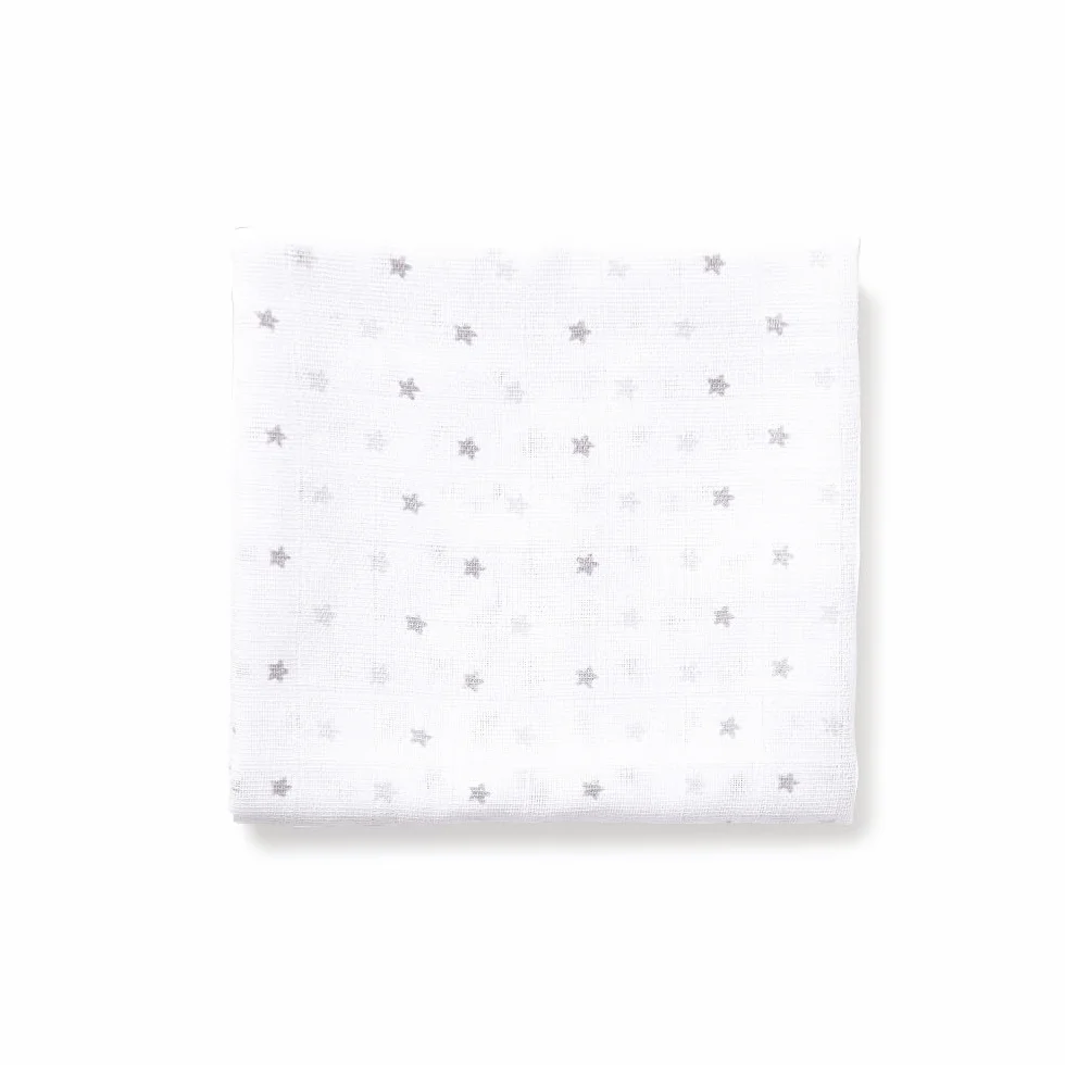 Interbaby Muślin Bawełna dla niemowląt 80 x 80 cm | Zestaw 3 gaz dla noworodków, karmienia piersią, ręcznik, koc | Muśliny dla niemowląt Wygodne, miękkie, oddychające | Szary wzór spadochroniarza