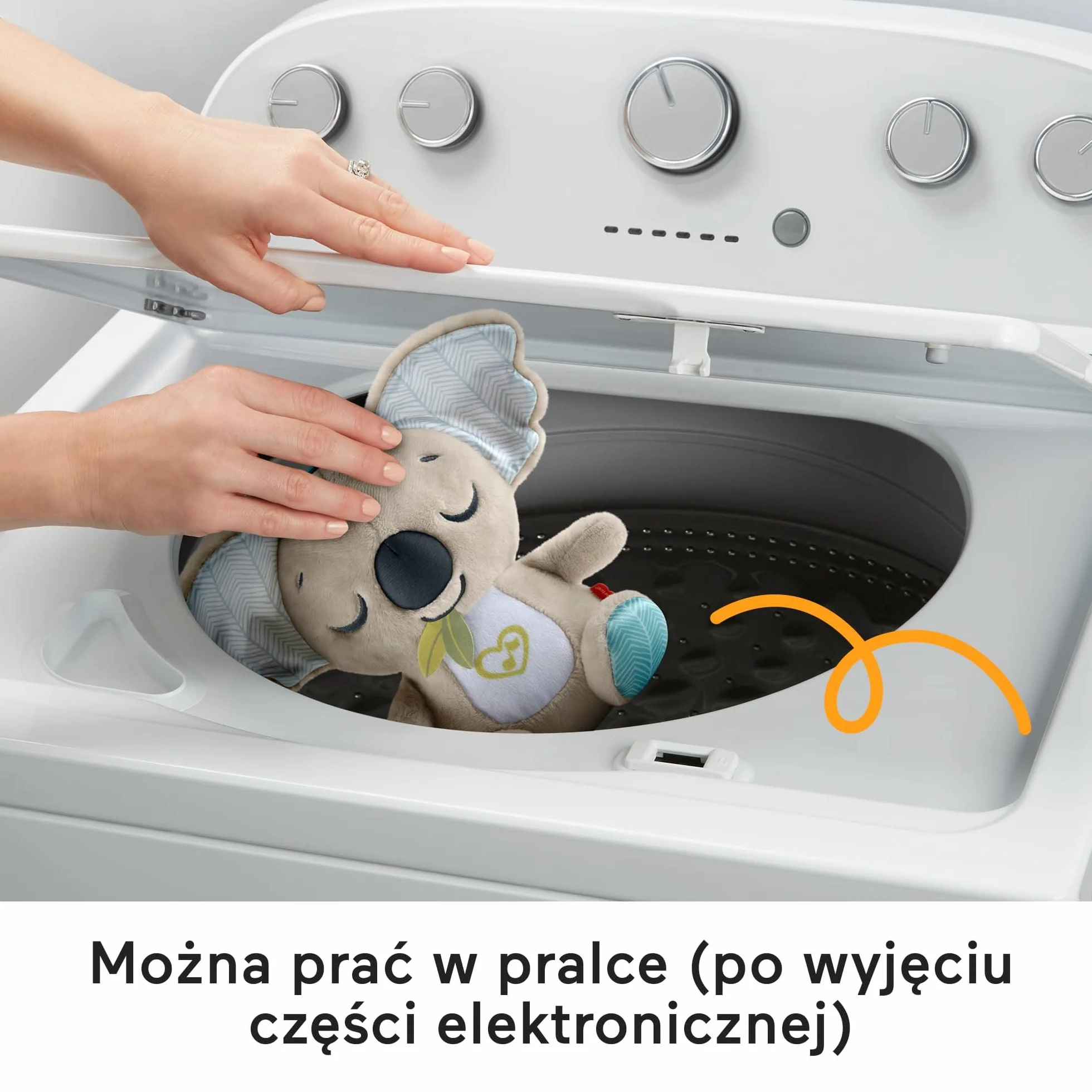 Fisher-Price Koala Muzyczny przenośny uspokajacz Zawieszka do wózka, pluszowy przenośny uspokajacz przytulanka z aktywacjami dźwiękowymi, zabawka sensoryczna dla niemowląt od narodzin, JBD65