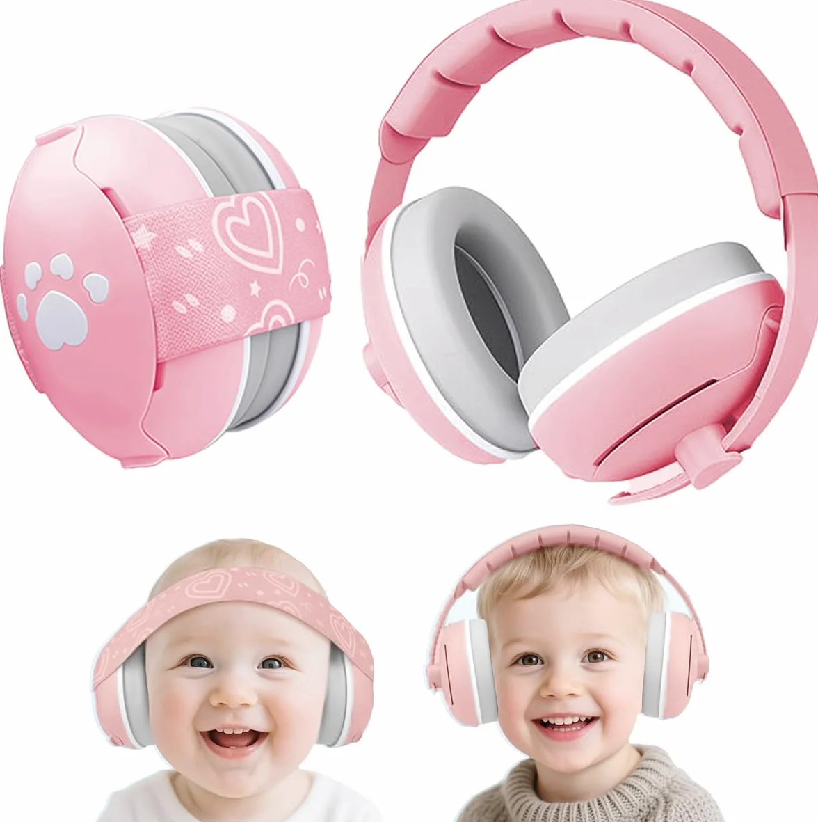 Ochrona słuchu 2 w 1, ochrona słuchu dla niemowląt, 25 dB, ochrona przed hałasem, ochrona słuchu dla dzieci, ochrona słuchu dla niemowląt, do 48 miesięcy, idealne na co dzień i w podróży