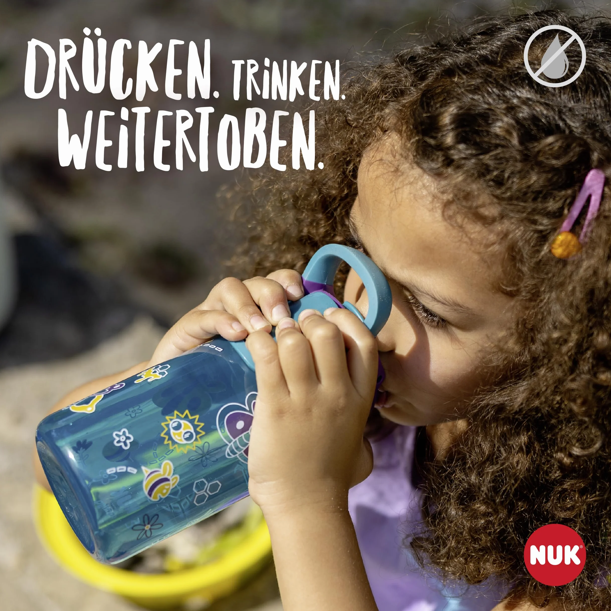 NUK By Contigo Easy Straw Cup butelka do picia ze słomką dla dzieci (od 4 lat) | wyprodukowana z wytrzymałego tritanu | nie zawiera BPA | nadaje się do mycia w zmywarce | 420 ml | dinozaur
