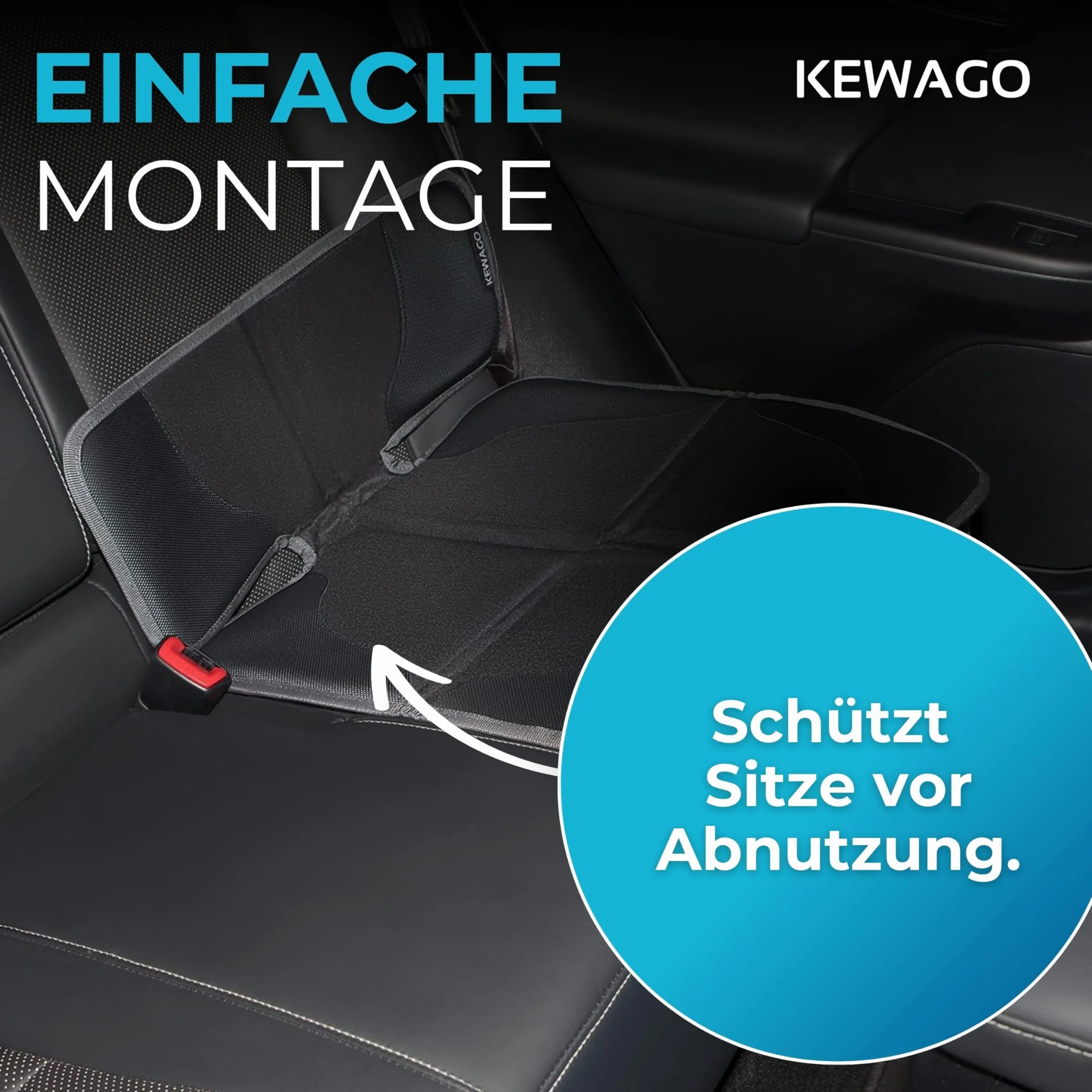 Premium Kindersitzunterlage für Autositzerhöhungen. Autositz-Schutz für Sitzerhöhung und Kindersitz. Autositzschoner für ISOFIX. Schmutzabweisende und universell passende Sitzunterlage.