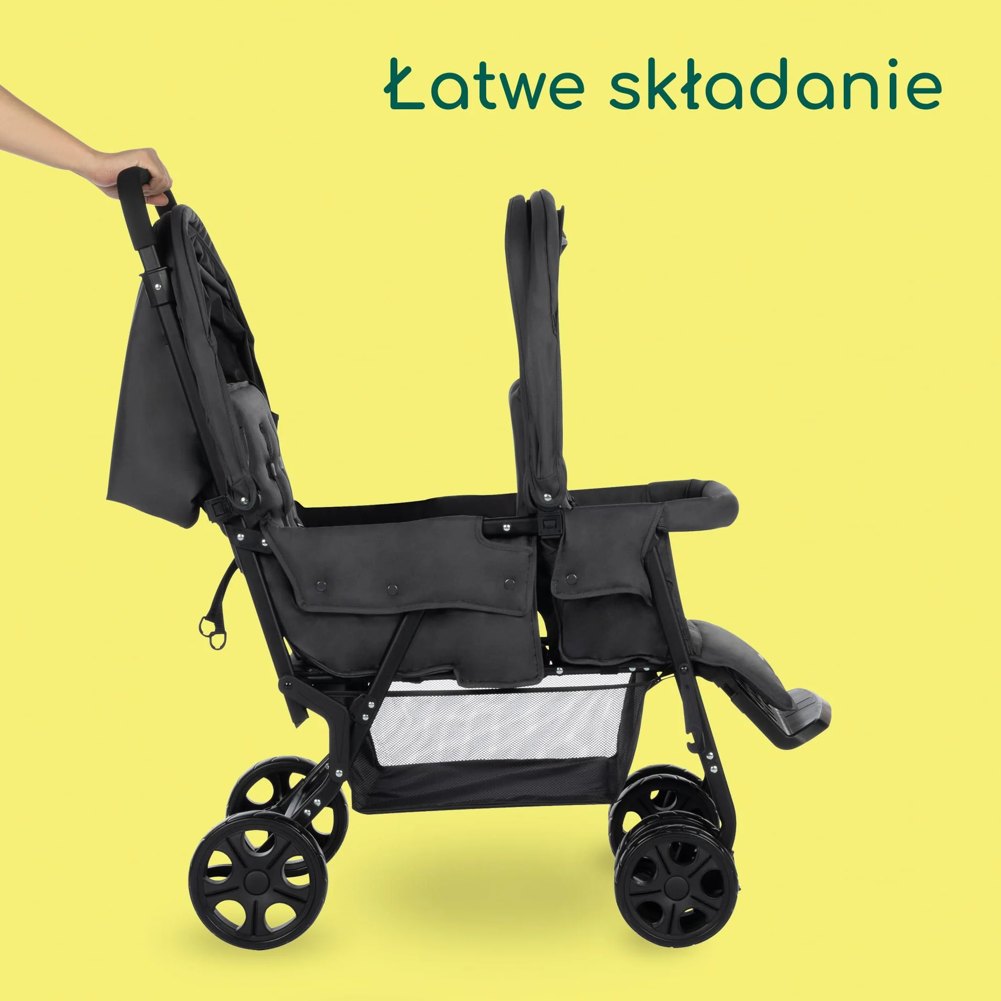 Bebeconfort Teamy Wózek, dla Bliźniąt, od Urodzenia do 4 roku, 0–22 kg, Mineral Graphite (Grafit)