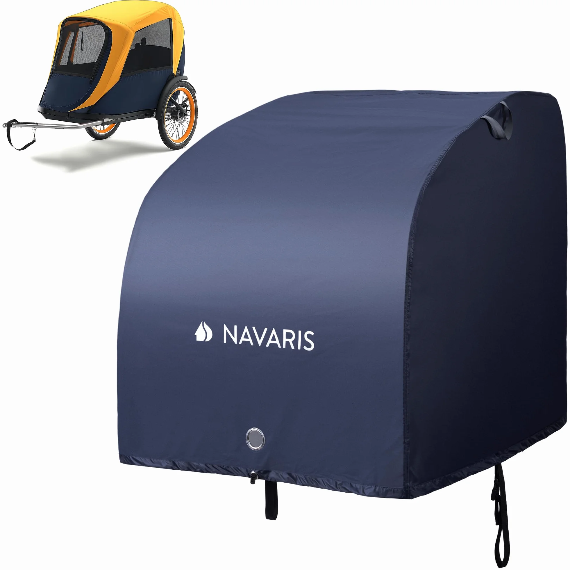 Navaris pokrowiec ochronny na przyczepę rowerową - Idź dobrze przygotowany do pakowania rowerów - pokrowiec ochronny na przyczepę rowerową - 110 x 95 x 65 cm - poliester powlekany PU - niebieski