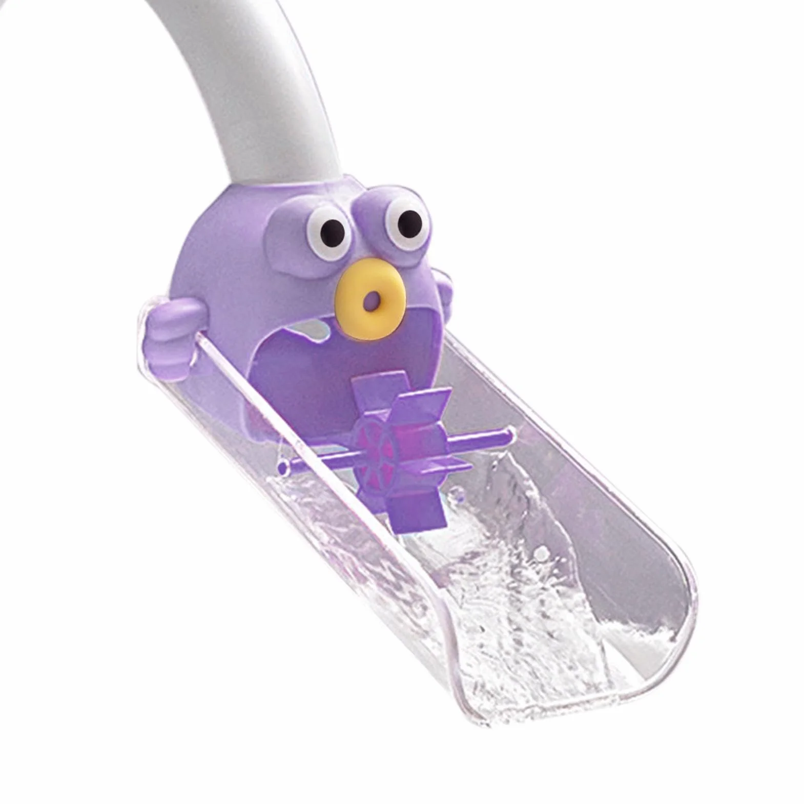 Cartoon Faucet Extension, Toddler Bath Tub Extender, 3.07x2.44x5.7 Inches Purple Orange Secure Compact Portable Tap Adapter, Decorative Sturdy Design Bathroom and Kitchen Use