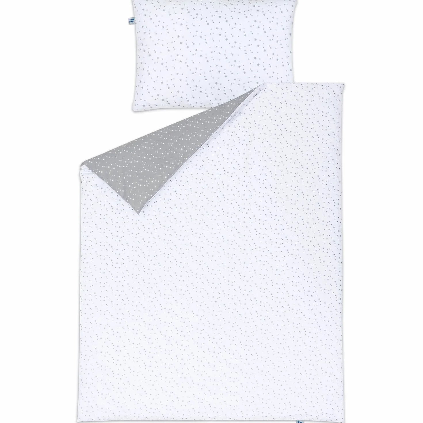 Pepi – komplet pościeli dla niemowląt – 120 x 90 cm, kołdra dziecięca i poduszka 60 x 40 cm, 100% bawełna, antyalergiczna, kołdra i poduszka – Grey Galaxy