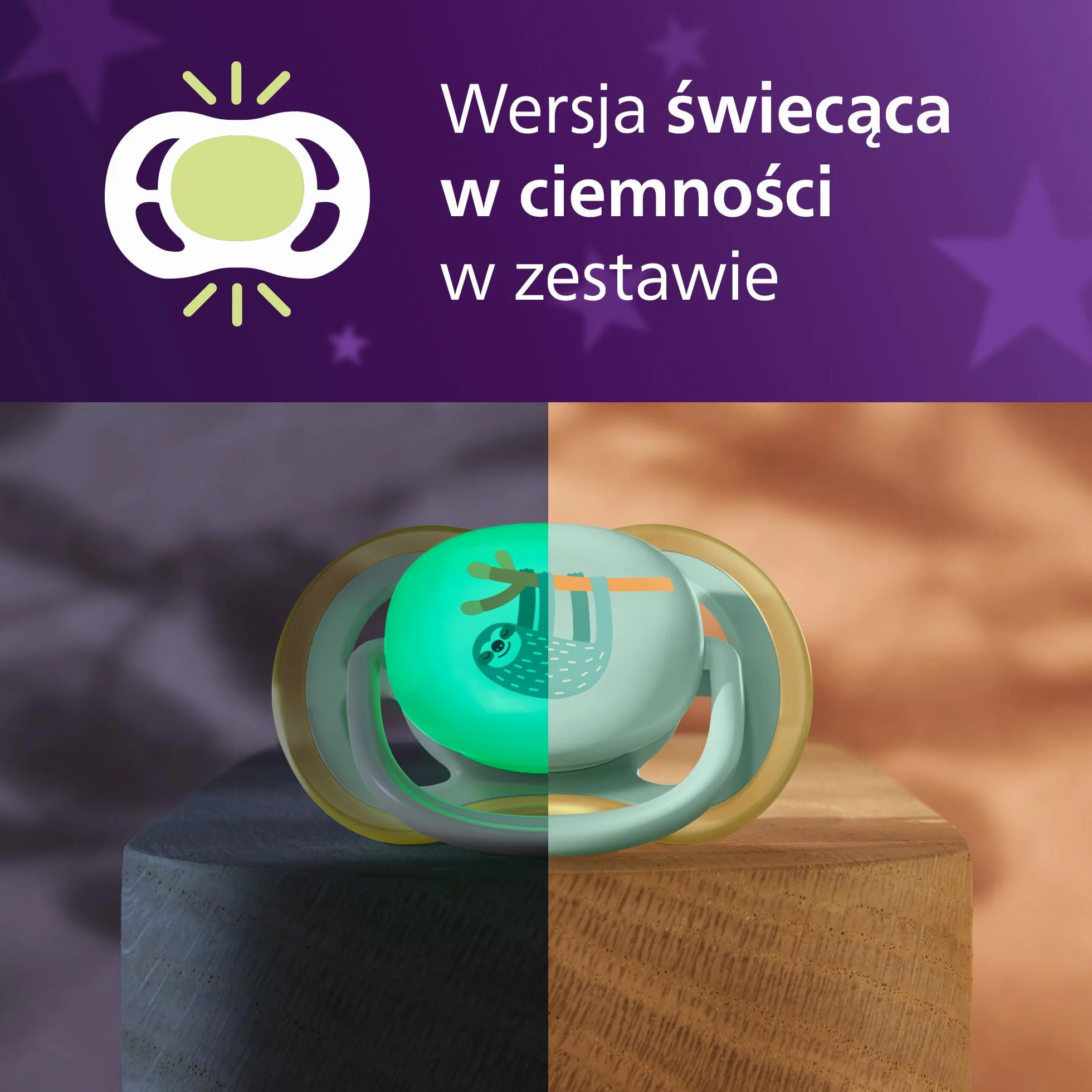 Philips Avent Ultra Air Day & Night Smoczki — ortodontyczny smoczek dla dzieci w wieku 0–6 miesięcy, wersja świecąca w ciemności, symetryczna miękka silikonowa końcówka, bez BPA, 4 sztuki, SCF087/22