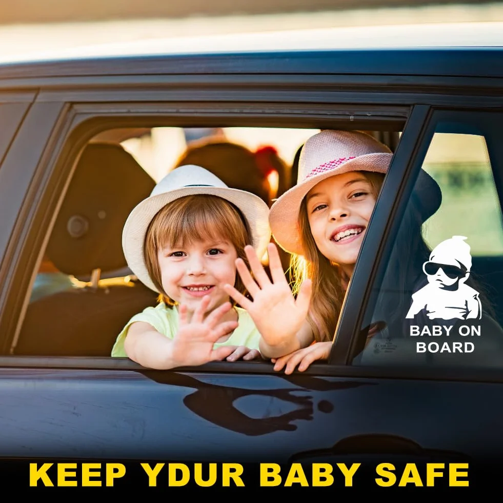 Baby On Board Naklejka do samochodu, 3-pak odblaskowych naklejek na samochód dla niemowląt nowość znak bezpieczeństwa dziecka na pokładzie znak samochodowy dziecko w samochodzie ostrzeżenie na