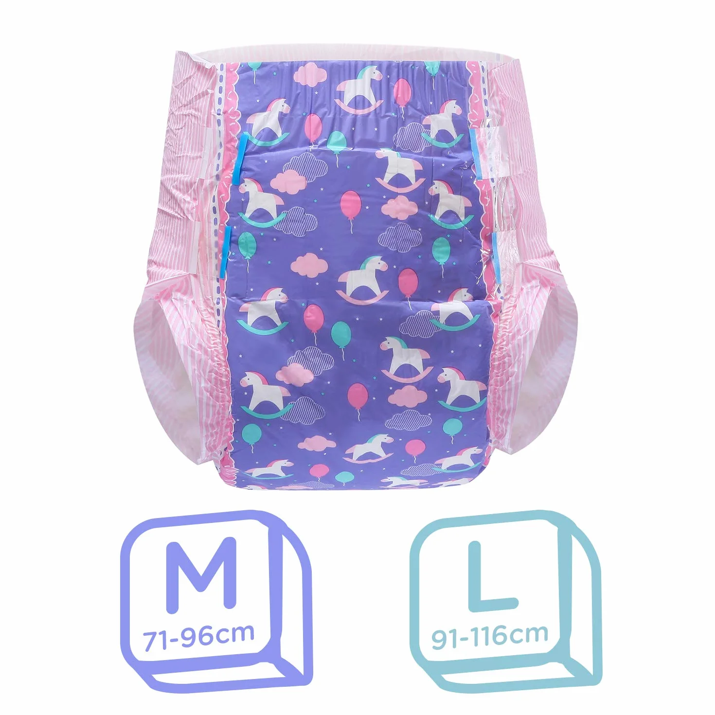 LittleForBig Drukowane Briefy pieluchy dla dorosłych Dorośli Baby miłośnik pieluszek ABDL 10 sztuki-mała fantazja L