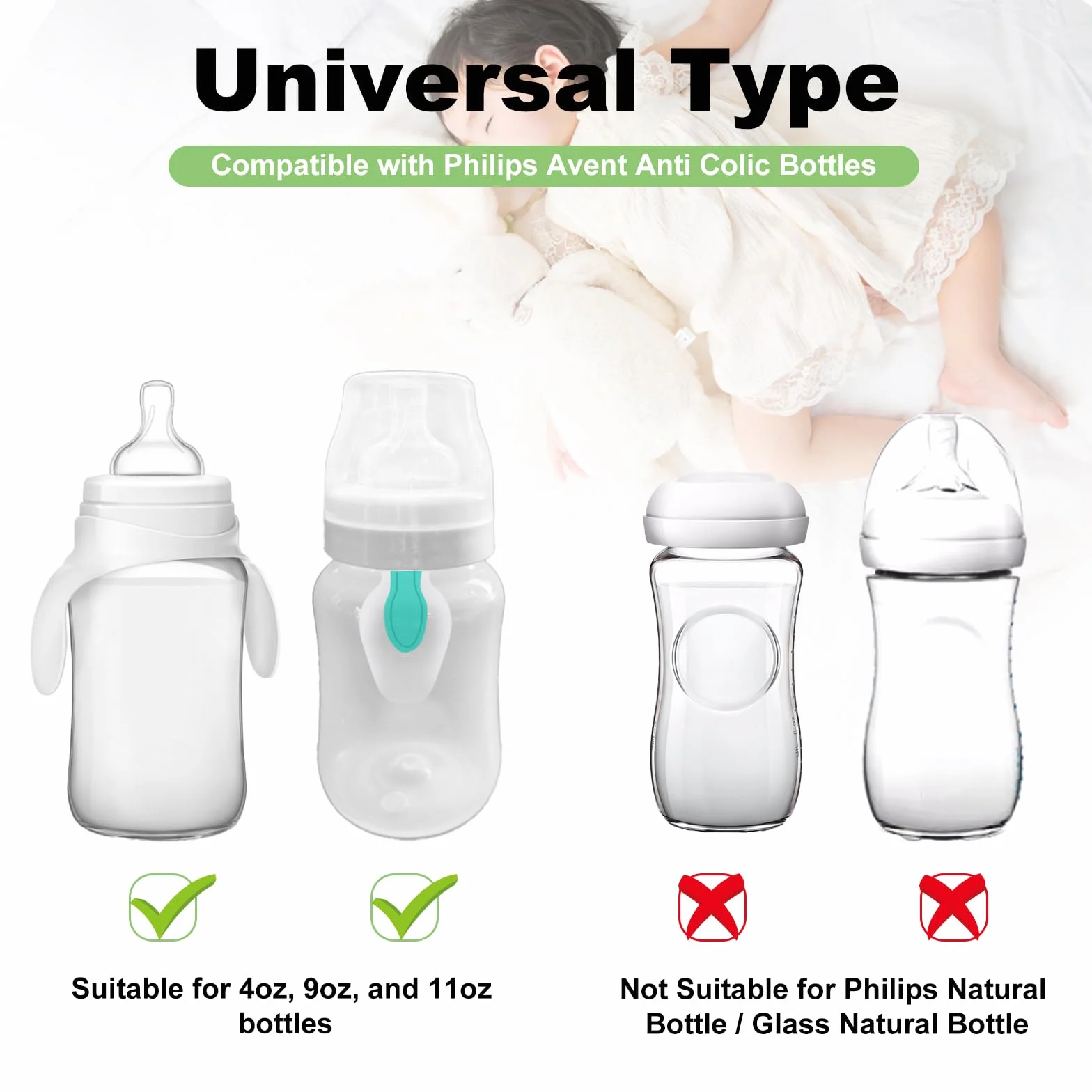 4szt Uchwyty na Butelki dla Niemowlat do Philips Avent Butelek Antykolkowych, Ergonomiczne Uchwyty na Butelki dla Niemowlat Akcesoria do Philips Avent Butelek, Pozwól Dziecku Byc Niezaleznym