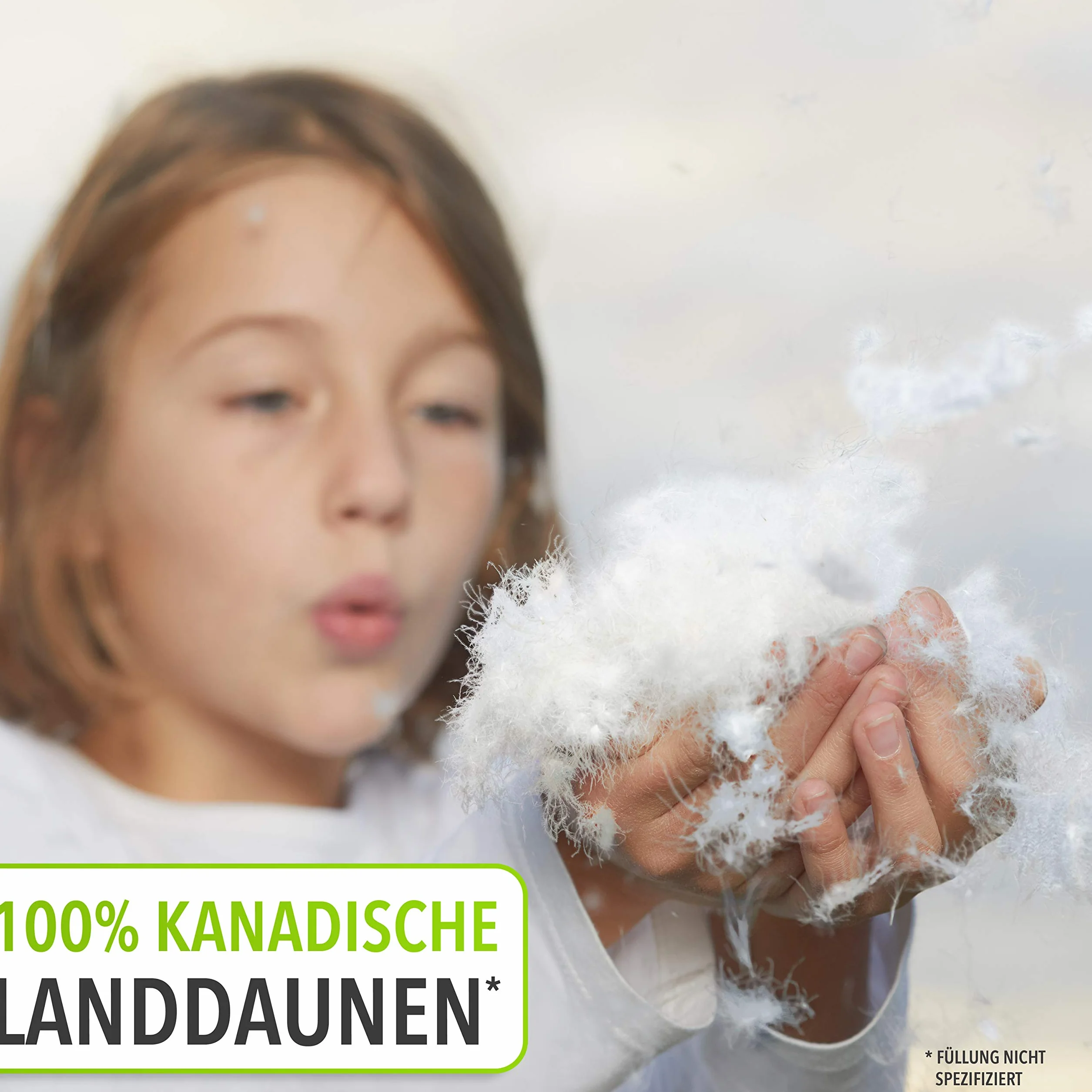 Koru Kids® Poduszka dziecięca 40 x 60 cm – 100% kanadyjski puch – poduszka dziecięca 40 x 60 – nadaje się do prania w 60 stopniach – Öko-Tex – poduszka dla dzieci – Made in Germany – wypełnienie 180 g