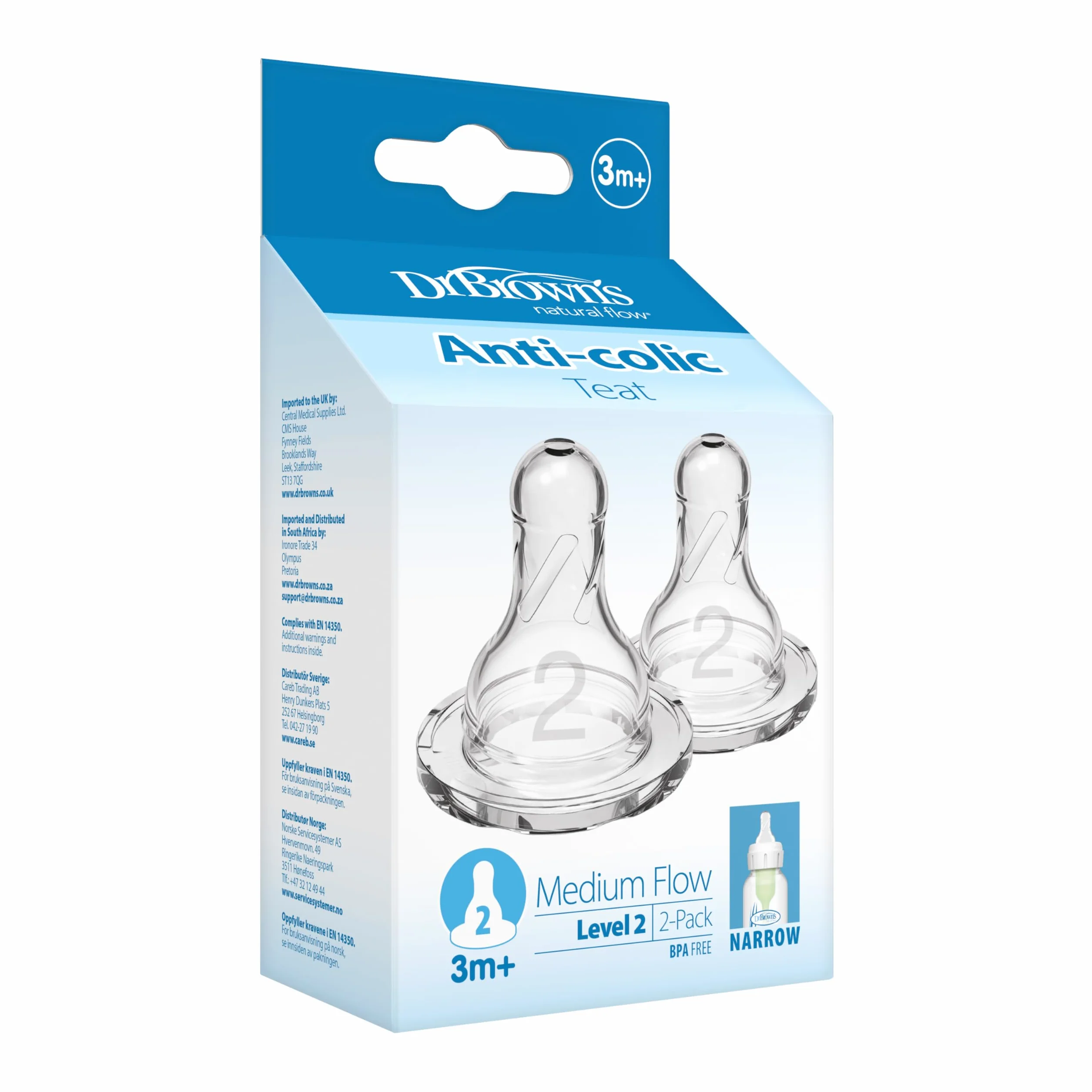 Dr.Browns Options — Narrow Mouth Teat +3 miesiące