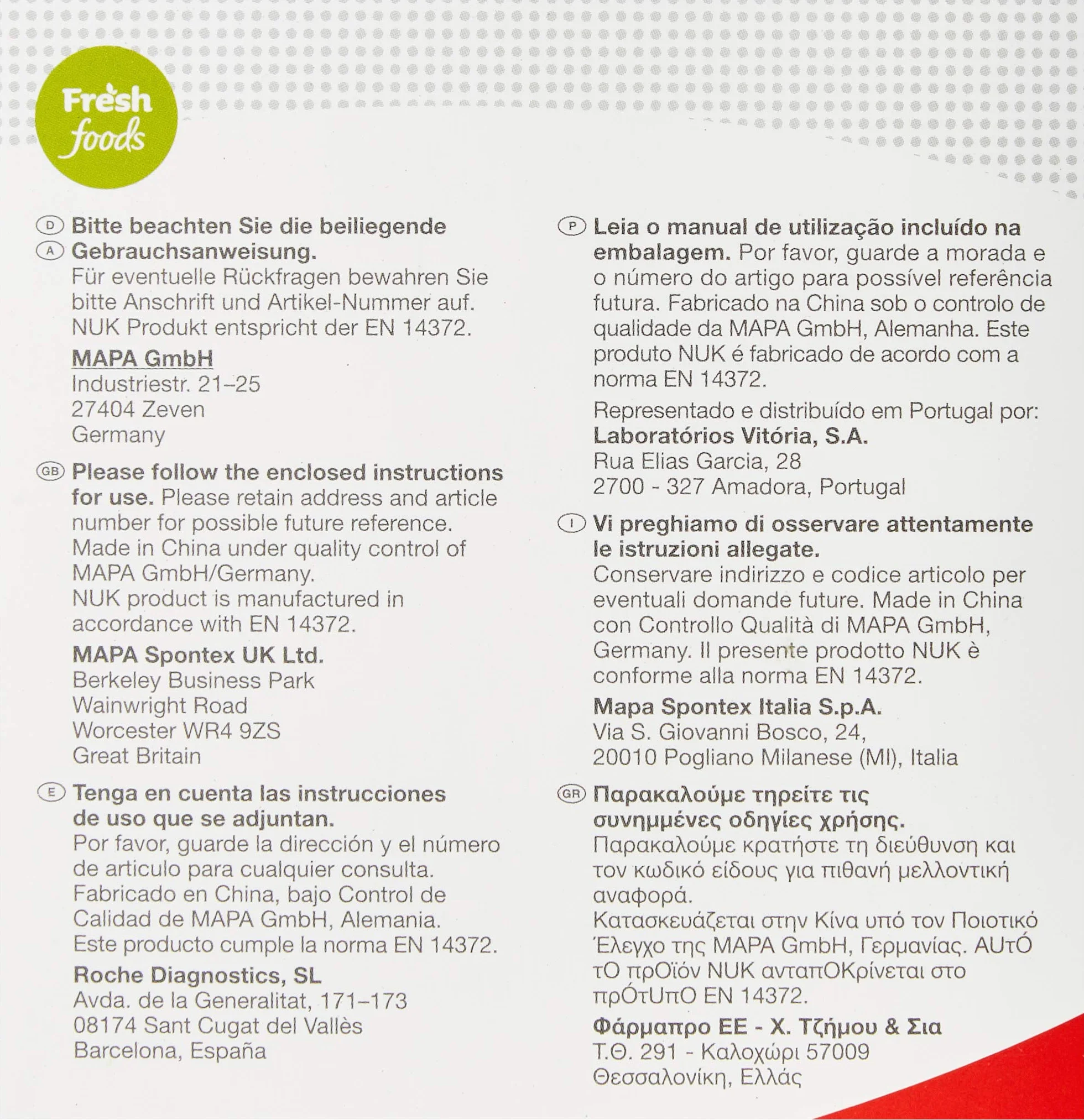 NUK Fresh Foods foremka do zamrażania żywności dla niemowląt, dziewięć porcji po 60 ml, możliwość rozmrażania pojedynczo, bez BPA