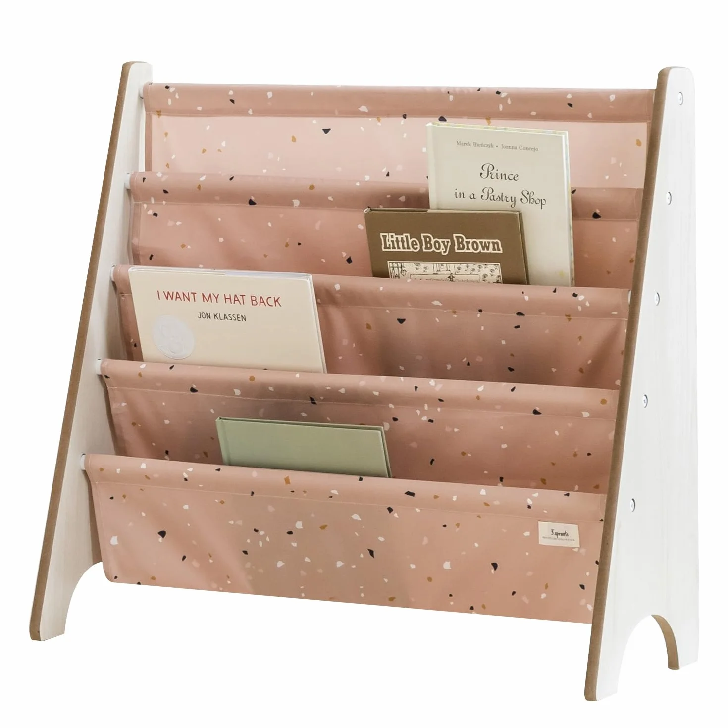 3 Sprouts Stojak na Książki Recycled Terrazzo Clay