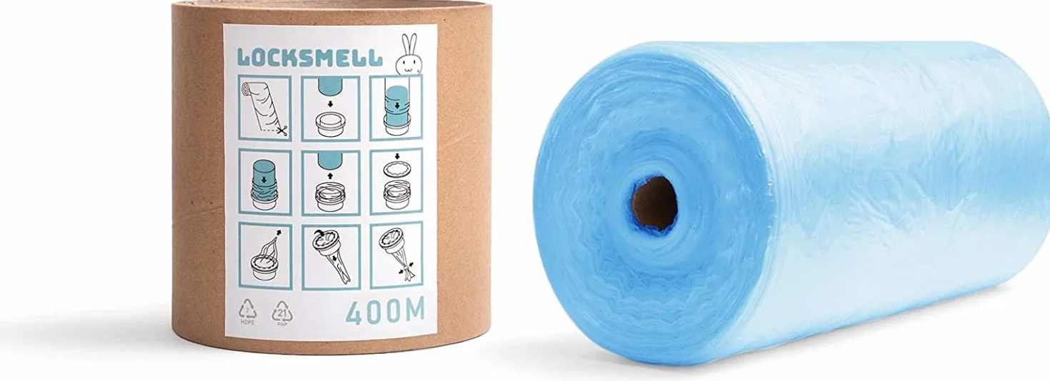 Nappy Bin Liner Compatible with Tommee Tippee Sangenic & Other Nappy Bin Cartridges | Made from Recycled Materials | Equivalent to 32 Sangenic Refills + REFILL TUBE (400 m)