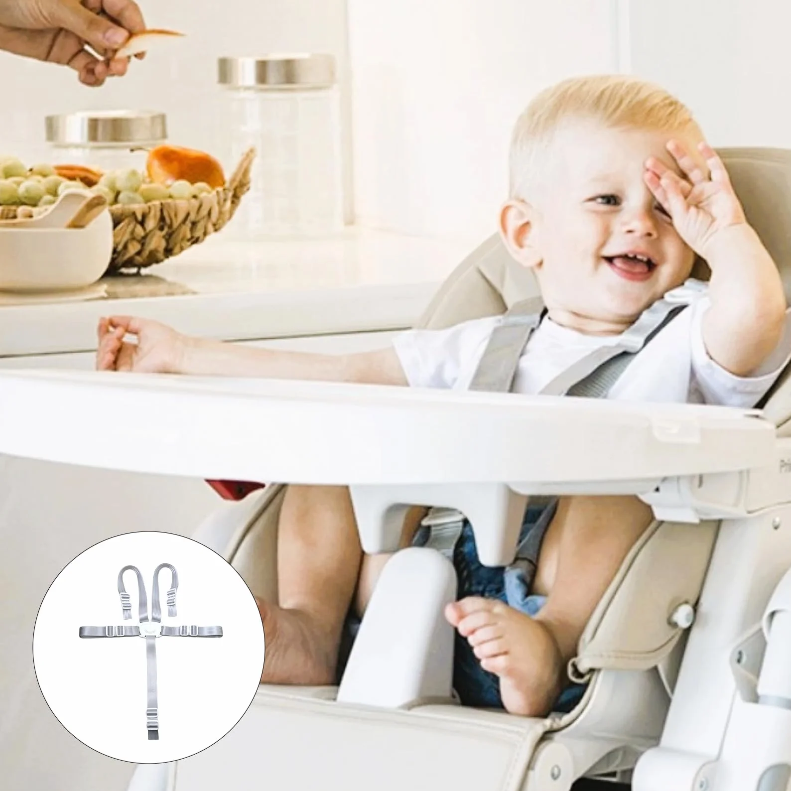 5 punkt gurt sicherheitsgurt,hauck hochstuhl ersatzteile,gurt tripp trapp stuhl für kinderwagen (Biały)
