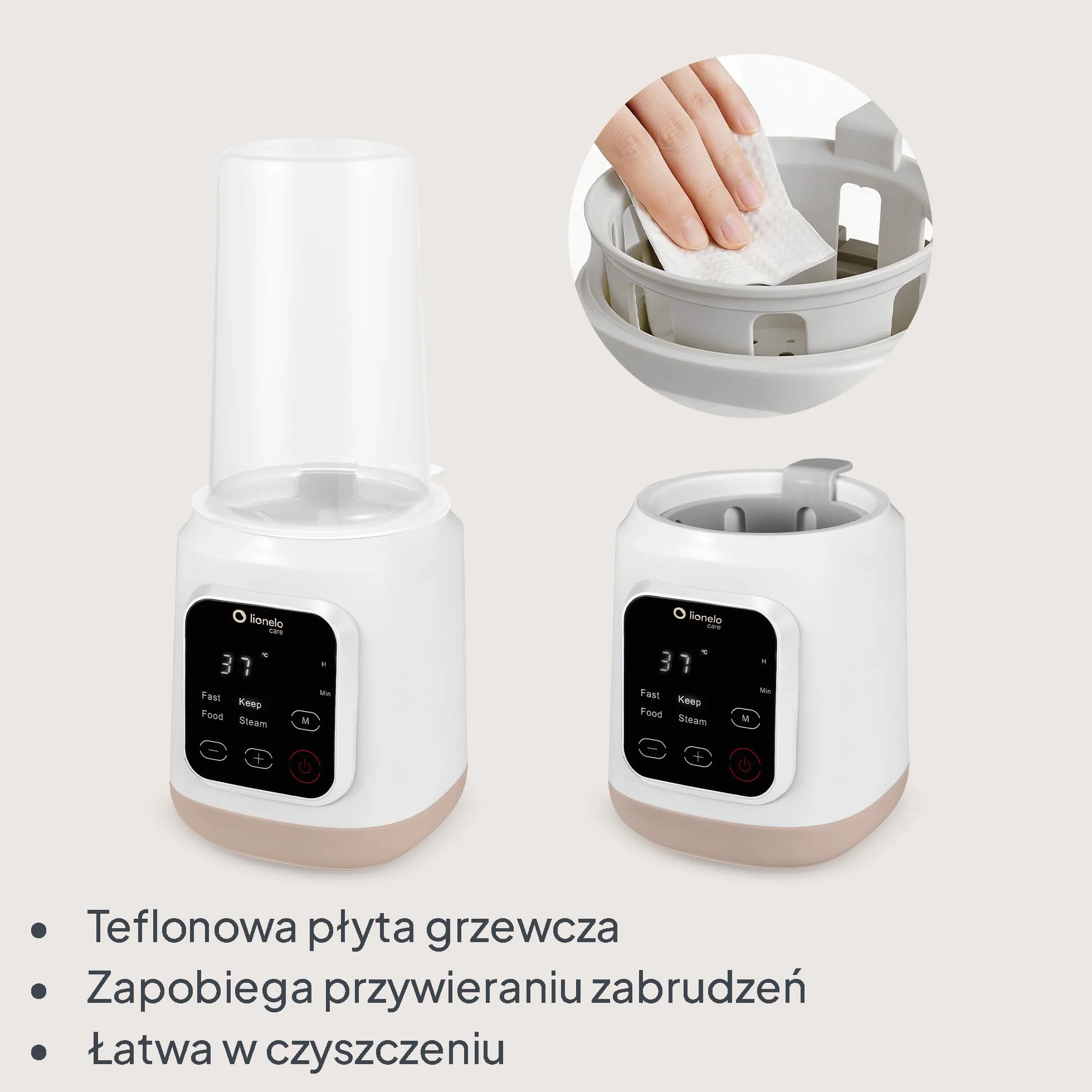 Lionelo Thermup 3.0 Elektryczny podgrzewacz do butelek dla niemowląt 6 w 1 ze sterylizatorem – podgrzewanie, rozmrażanie i sterylizacja posiłków dla niemowląt, 400 W, wyświetlacz dotykowy, 35-100 °C