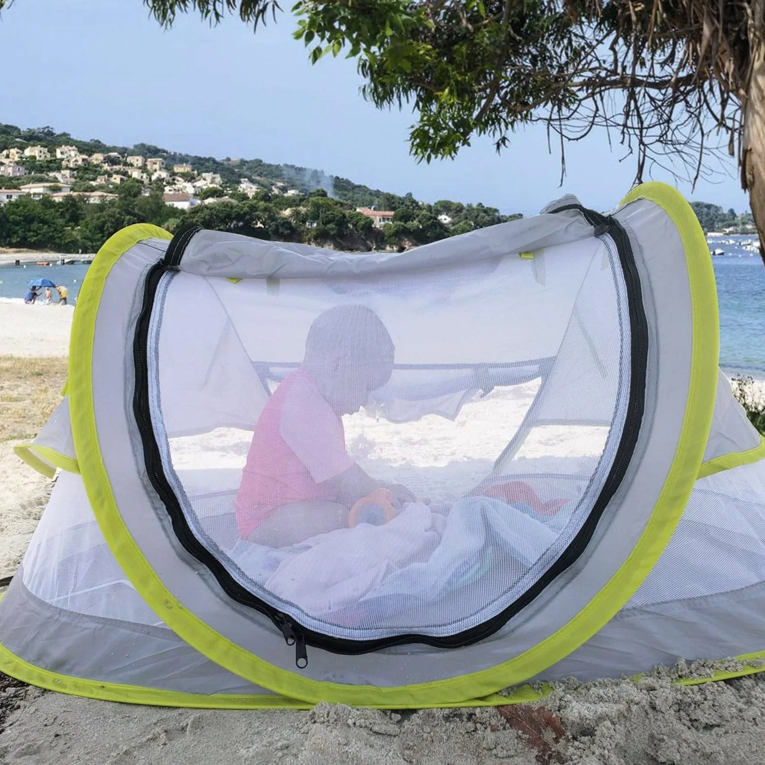 Namiot plażowy dla niemowląt, przenośny, ultralekki namiot plażowy typu pop-up, namiot plażowy dla niemowląt, ochrona przed słońcem, UV50+, moskitiera dla niemowląt, na rodzinny kemping na plażę,