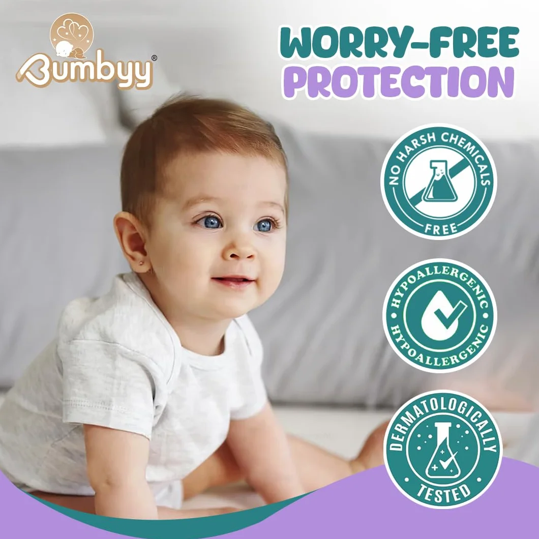 Pieluchy dla niemowląt Bumbyy - Rozmiar 2 - 48 szt. (1 opakowanie) – Ultra-chłonne, szczelne pieluchy dla wrażliwej skóry, hipoalergiczne i przetestowane dermatologiczne, miękkie, cienkie, suche przez