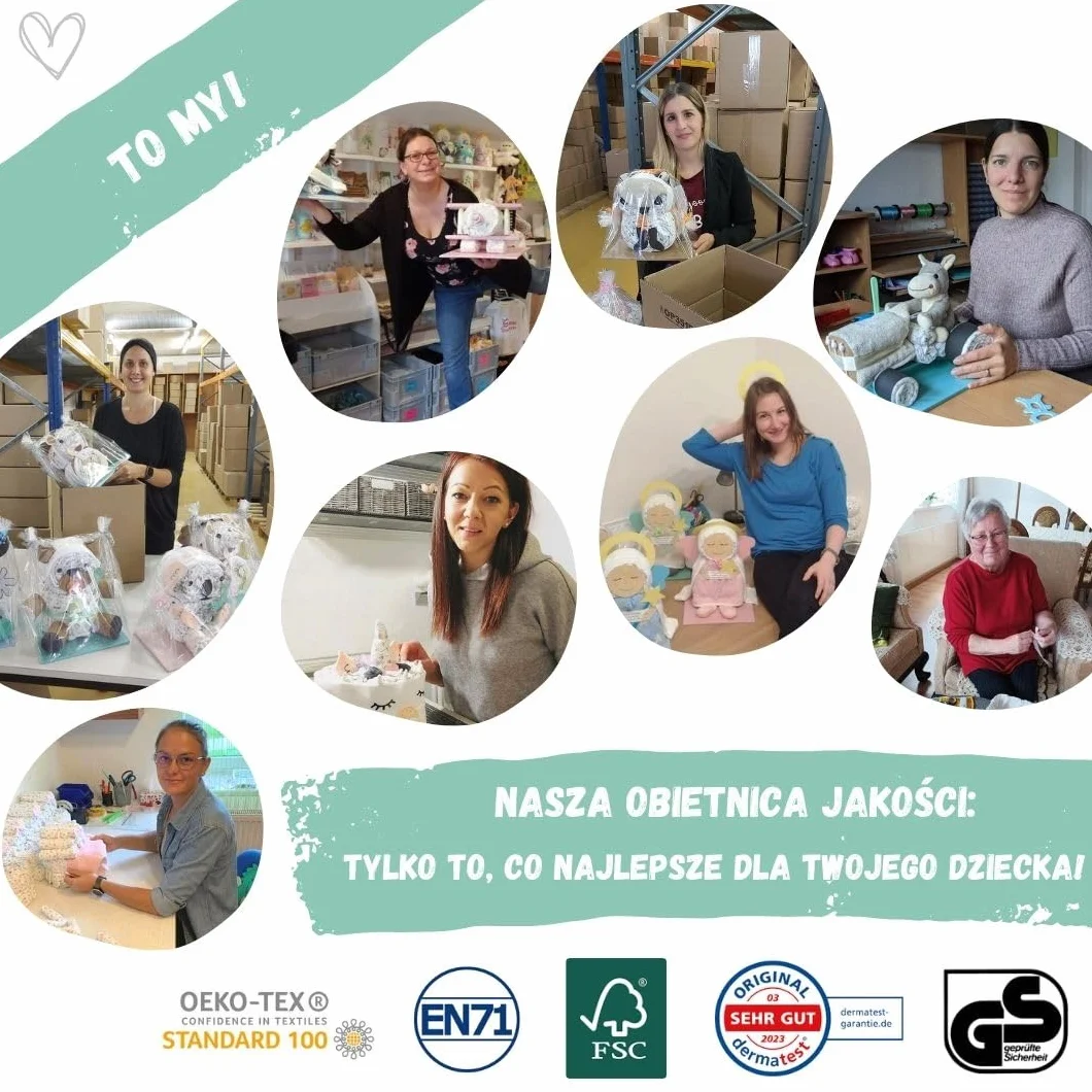 myBambini ® wózek dziecięcy z przytulanką - przytulanka - prezent na narodziny - baby shower - baby - baby shower - puller party (różowy)