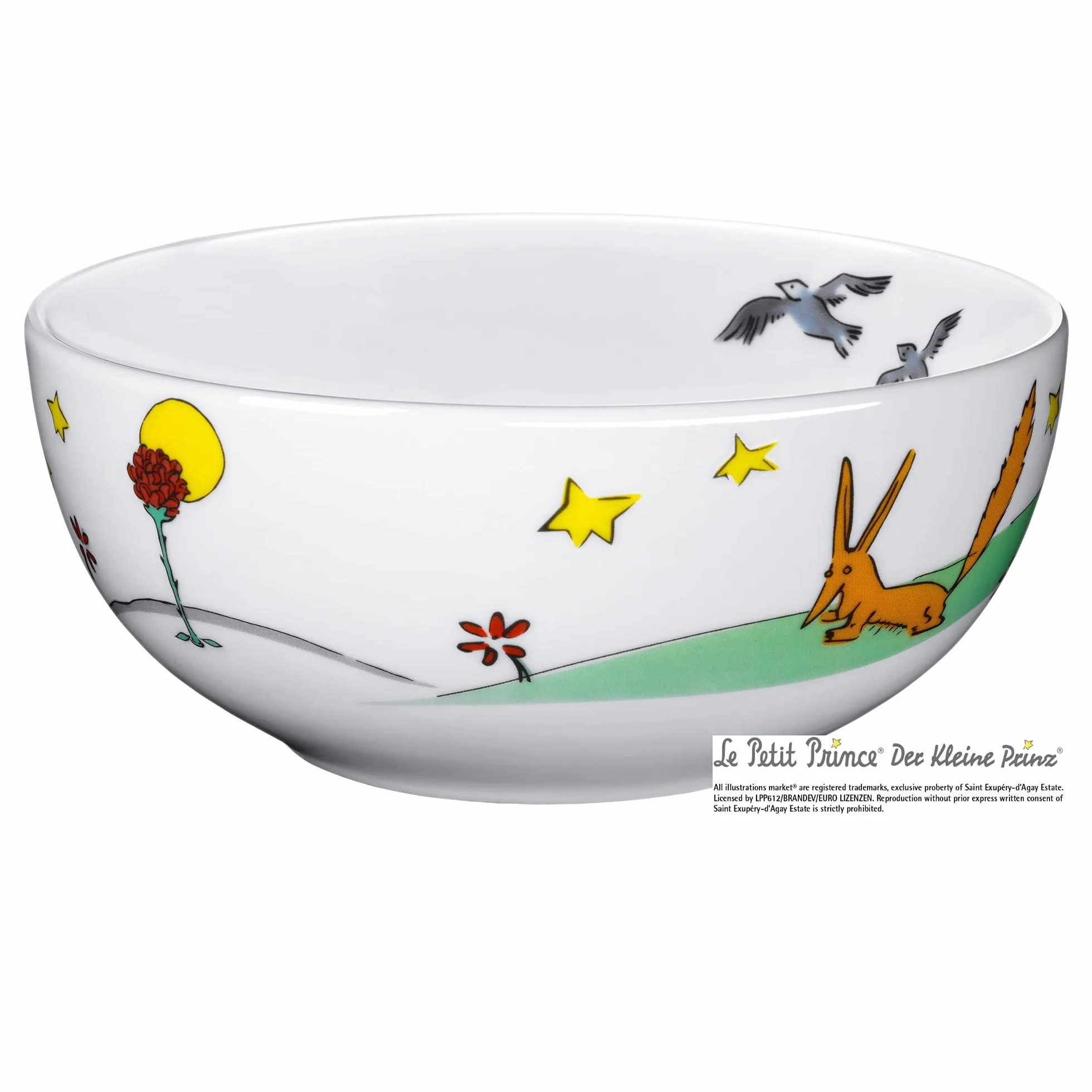 WMF Der kleine Prinz naczynia dziecięce miska na muesli 13,8 cm, porcelana, nadaje się do mycia w zmywarce, do farbowania i kontaktu z żywnością