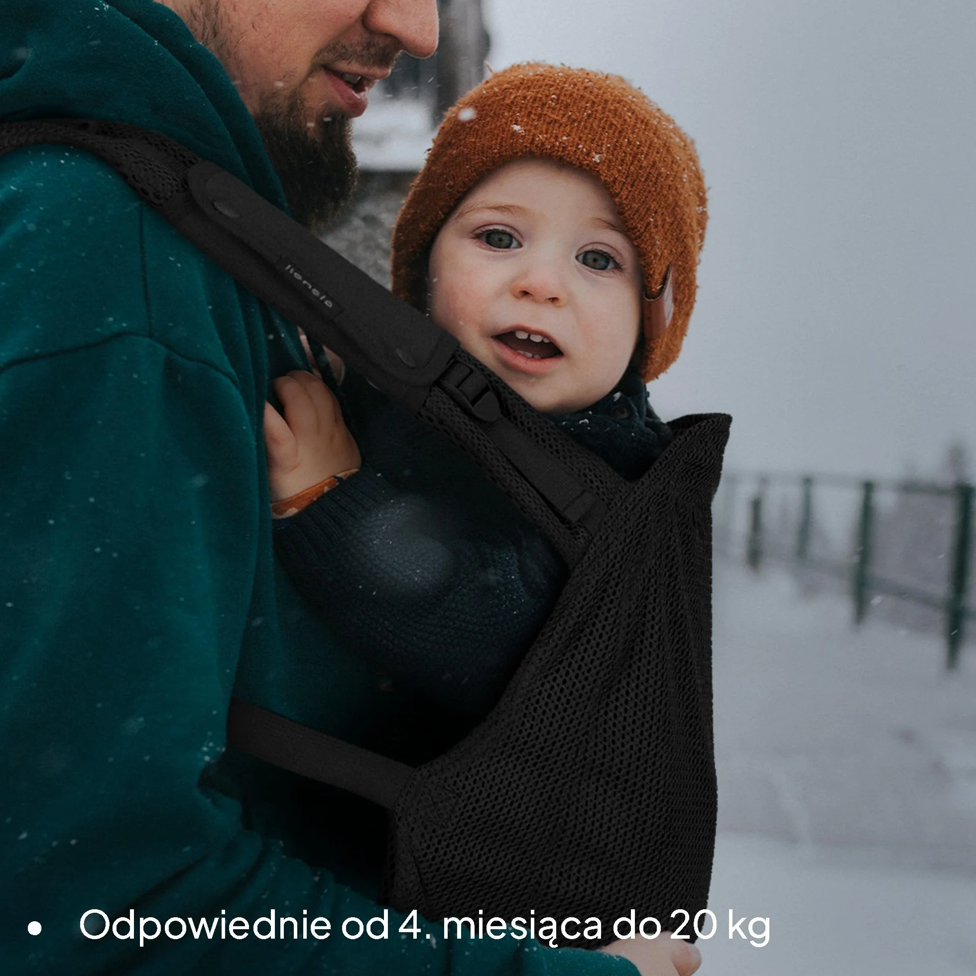 LIONELO Nosidło Ergonomiczne Dla Niemowląt Margareet Air od 4 miesiąca do 20 kg, 3 Pozycje, Oddychający Materiał, Odczepiany Kaptur, Podwójne Zabezpieczenie