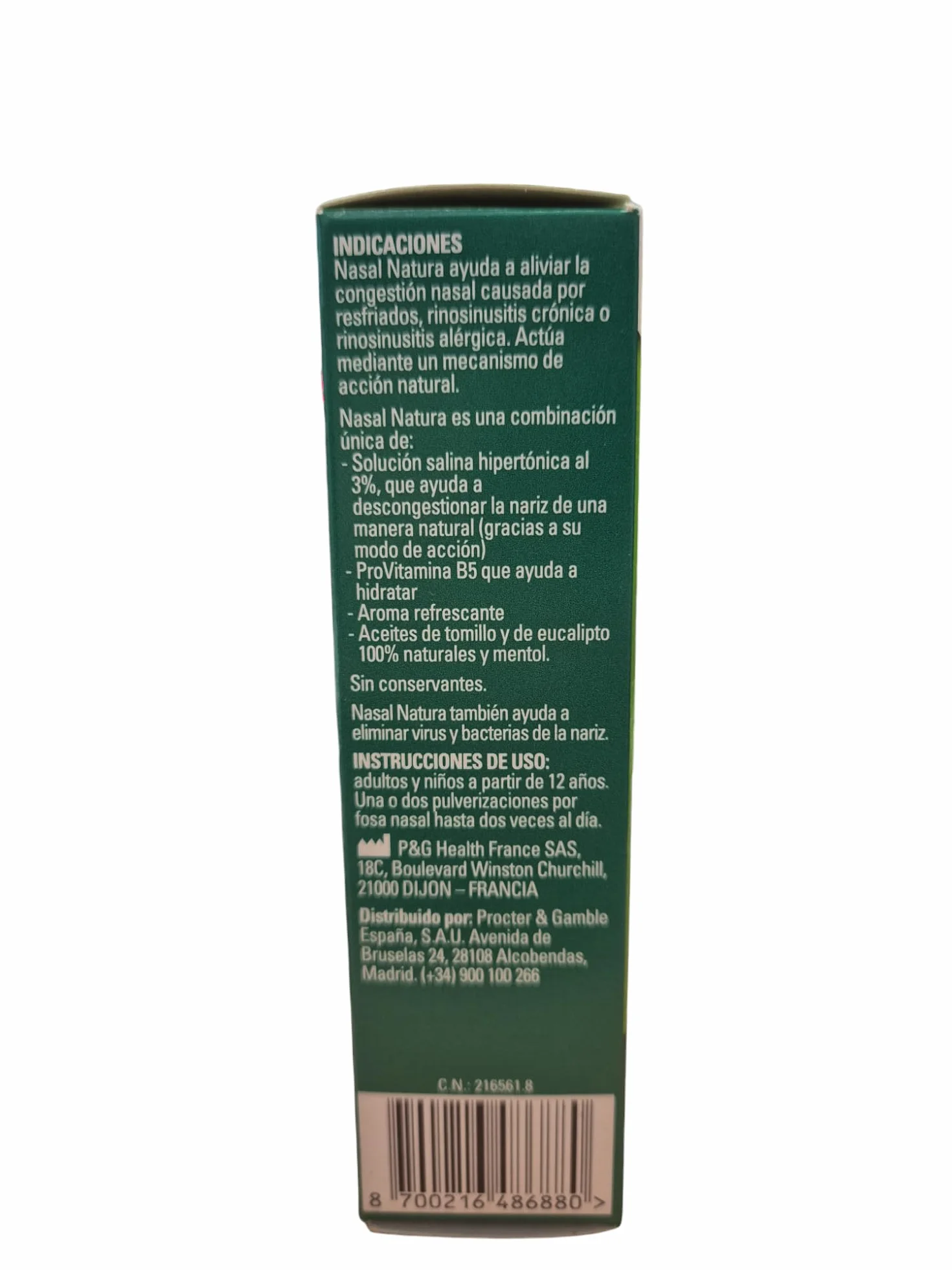 VICKS NASAL NATURA SPRAY NASAL 20 ML[3% hipertoniczny roztwór soli] [ mentol, eukaliptus, i tymianek]