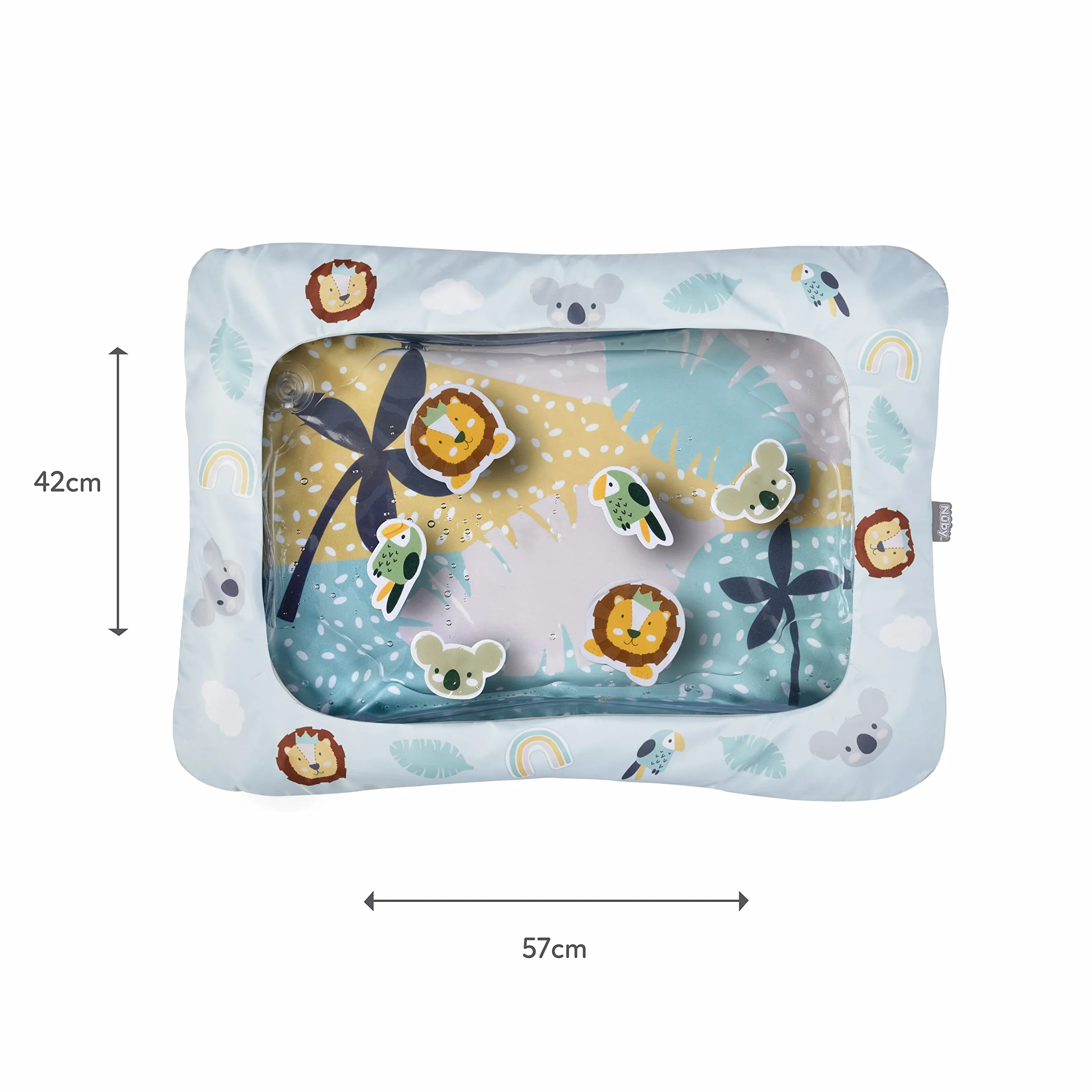 Nuby Mata wodna Animal Adventures – zabawki sensoryczne | interaktywna zabawa | pokrowiec można prać w pralce, nadaje się do 6 miesięcy Plus, 048526890729, wielokolorowa, jeden rozmiar