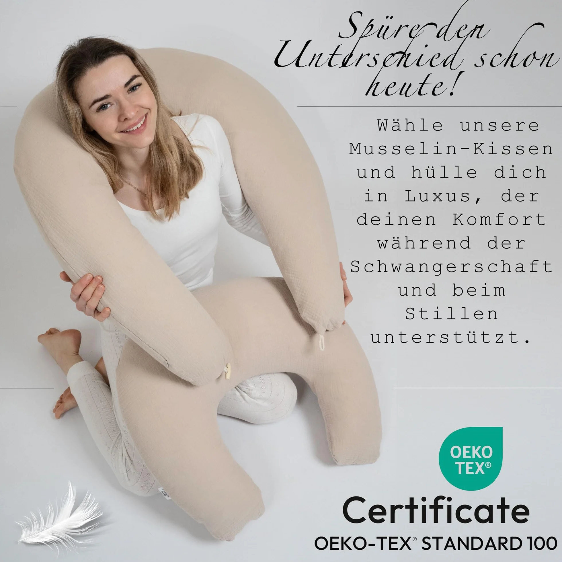PaLulli® Muślinowa poduszka do karmienia piersią ze 100% bawełny muślinowej – poduszka do karmienia dla niemowląt, poduszka do karmienia dla niemowląt, oddychająca i nadająca się do prania, brązowa