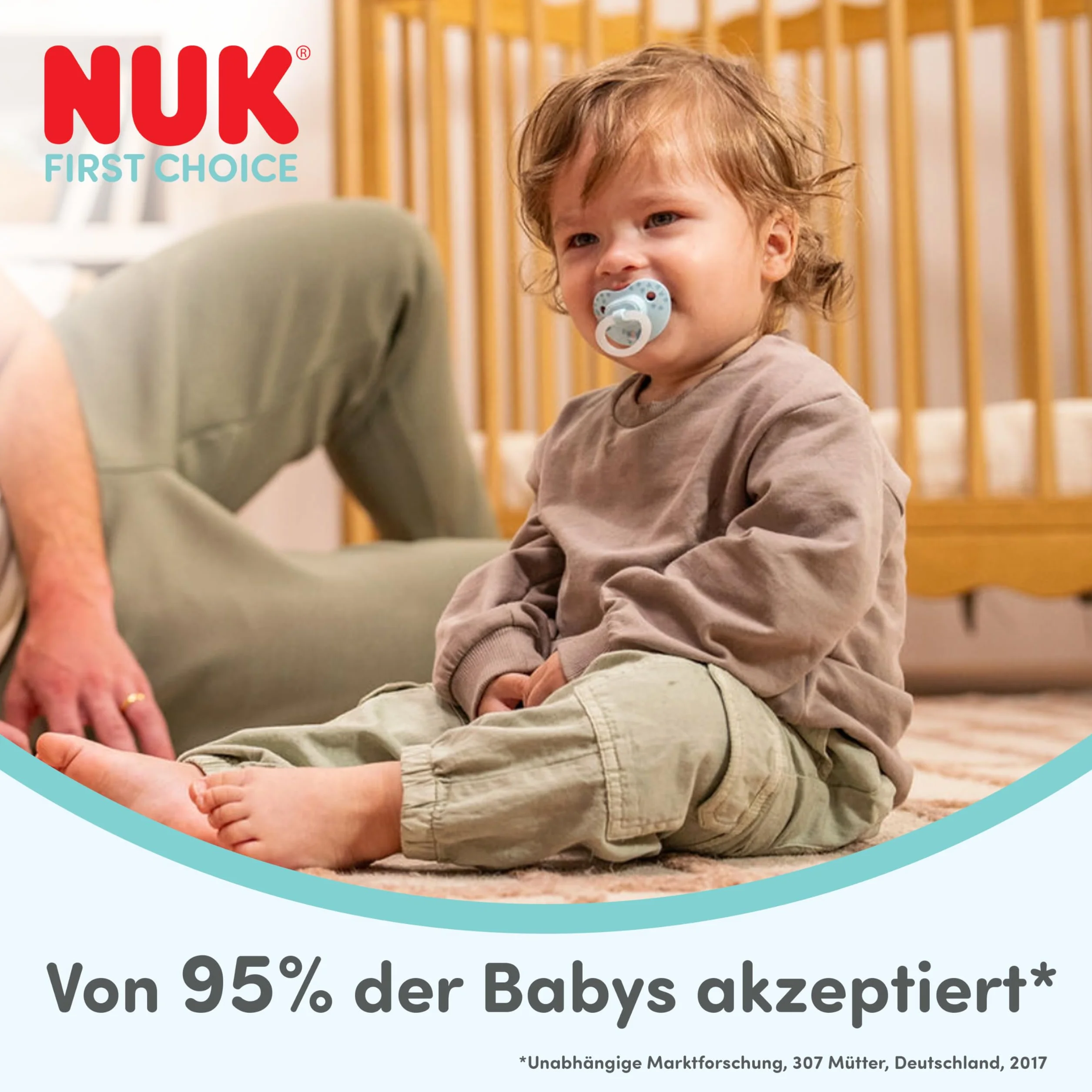 NUK First Choice Classic Night Smoczki dla niemowląt | 6-18 miesięcy | Ortodontyczne smoczki świecące w ciemności | 95% akceptacji przez niemowlęta** | Niebieski | 2 sztuki