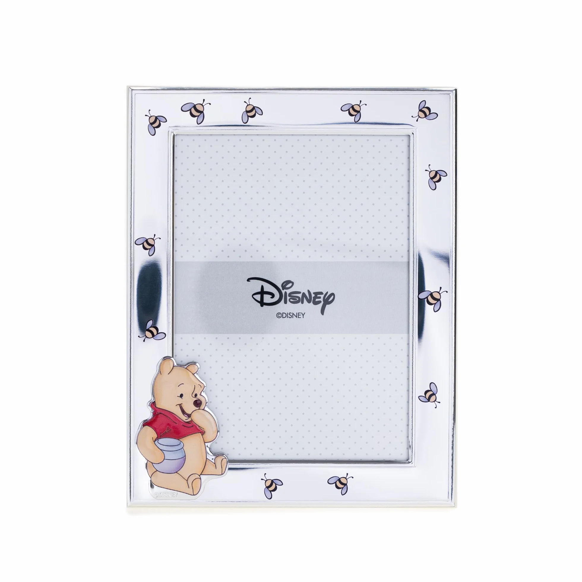 VALENTI & CO. – Disney Baby – Kubuś Puchatek – Srebrna ramka na zdjęcia dla dzieci, pomysł na chrzest, narodziny lub urodziny (9x13 cm)