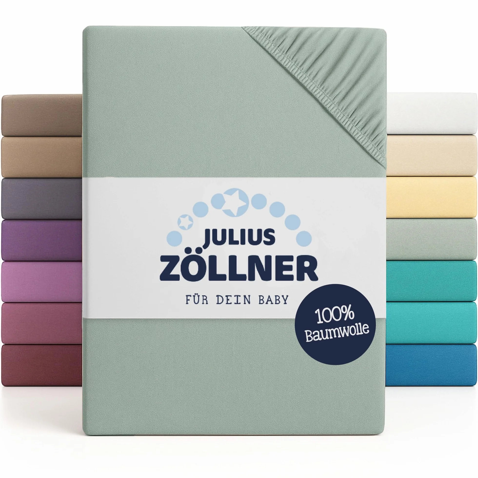 Julius Zöllner Prześcieradło z gumką Jersey 90 x 40 cm szałwia