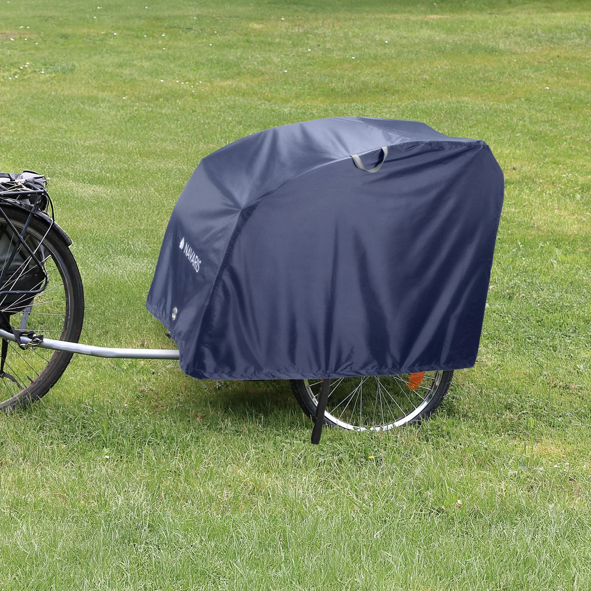 Navaris pokrowiec ochronny na przyczepę rowerową - Idź dobrze przygotowany do pakowania rowerów - pokrowiec ochronny na przyczepę rowerową - 110 x 95 x 65 cm - poliester powlekany PU - niebieski