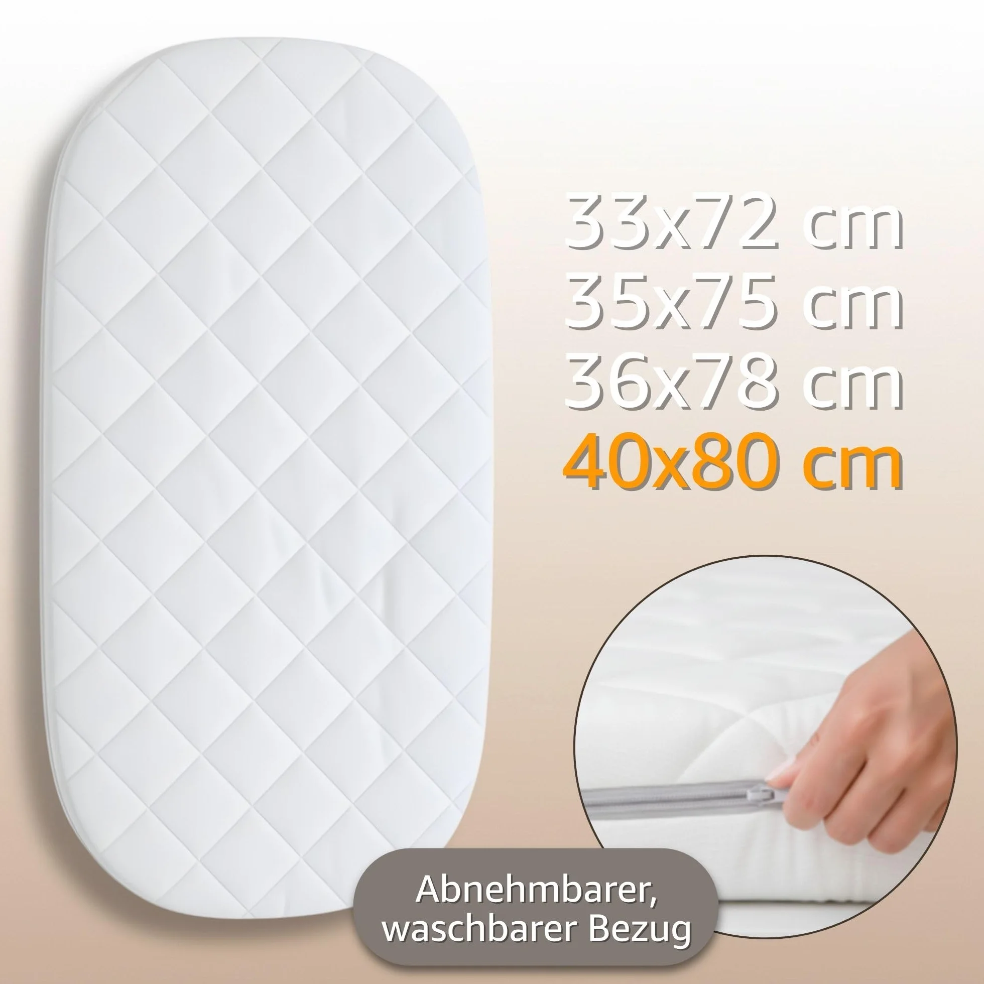 Materac do wózka 80x40 cm - materac do gondoli owalny materac dziecka