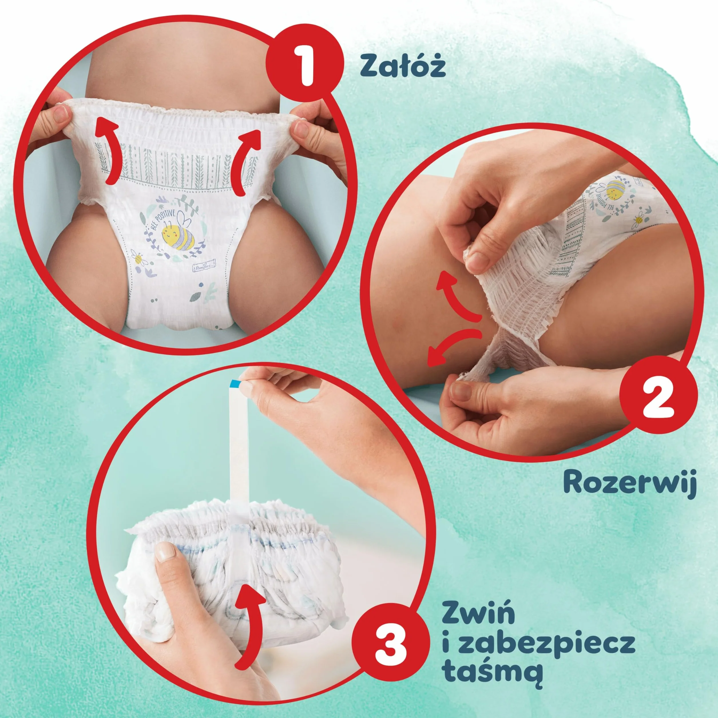 Pampers Harmonie Pantsy rozmiar 6, 132 pieluszki, 15kg+, ochrona delikatnej skóry i taśma 360° Comfort Fit