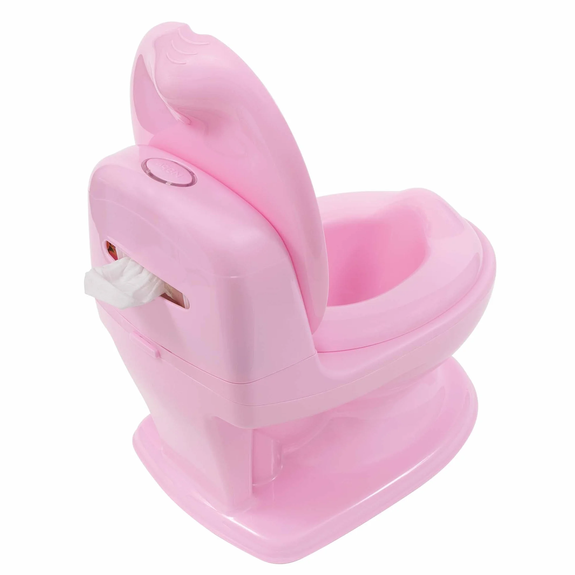 Nuby - My Real Potty – dziecięcy nocnik z hałasem płukania – trenażer toaletowy dla dzieci – z prawdziwym dźwiękiem i bateriami wchodzą w zakres dostawy – różowy – 18 miesięcy