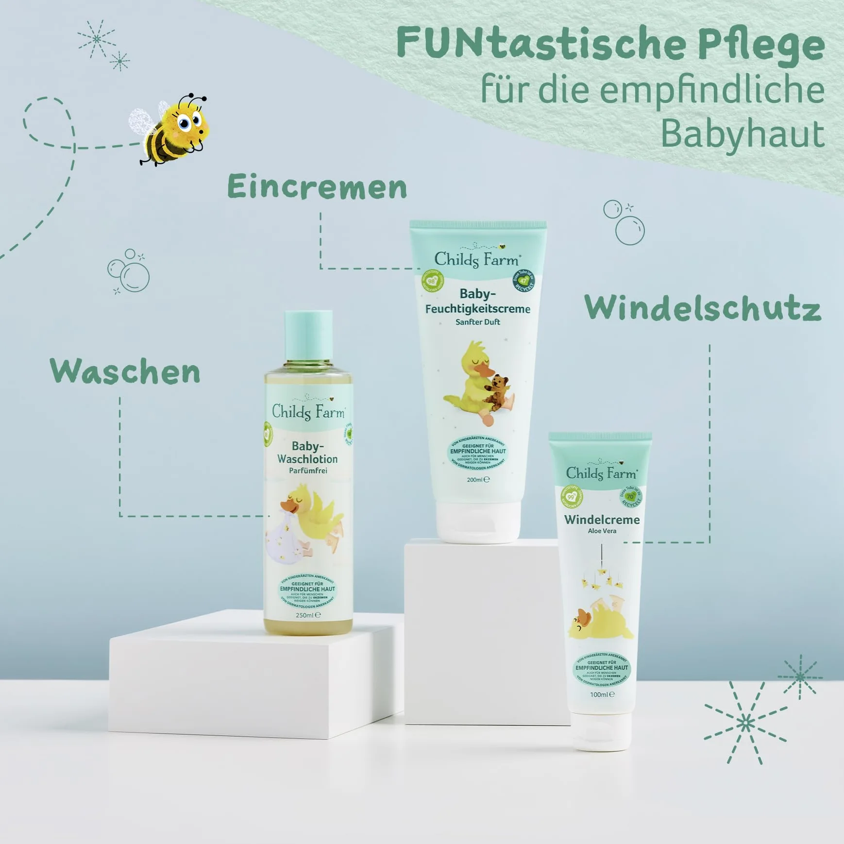 Childs Farm Balsam do mycia niemowląt 250 ml, bez perfum, delikatnie czyści | Odpowiedni dla noworodków z suchą, wrażliwą skórą również ze skłonnością do atopowego zapalenia skóry