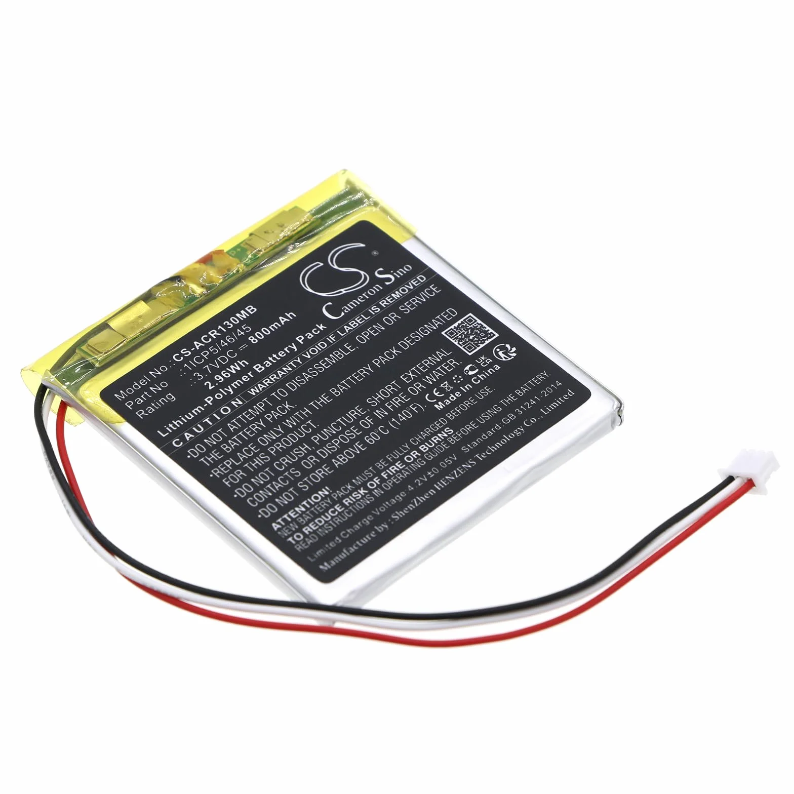 TECHTEK Bateria 800mAh kompatybilny z [Angelcare] AC1300, AC1300-D, AC1320 Monitor zastępuje 1ICP5/46/45