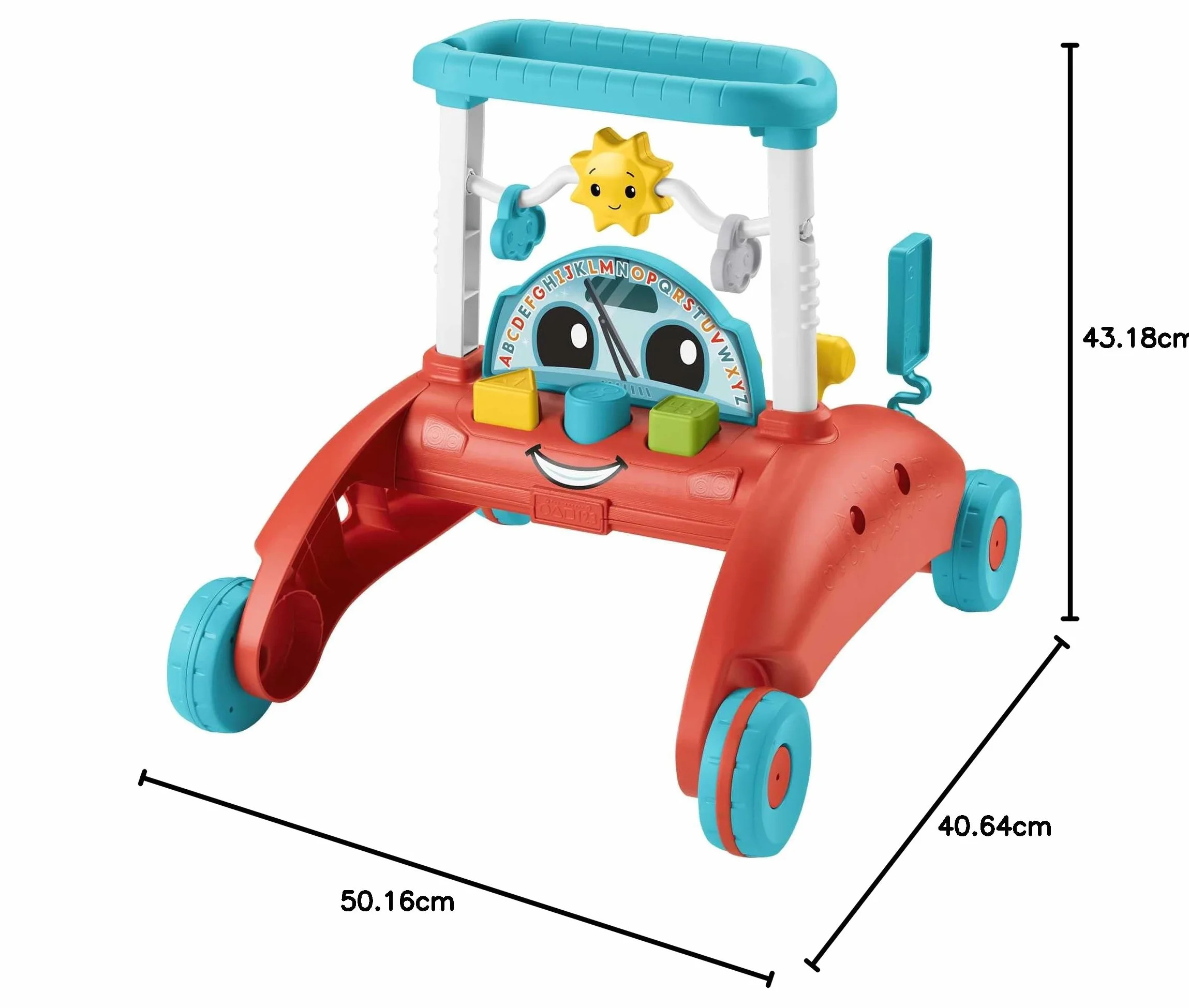 Fisher-Price Pchacz Małego Kierowcy 2 w 1 (Wydanie niemieckie) Zabawka do nauki chodzenia z motywem samochodu, dla dzieci od 6 miesięcy do 3 lat, HJP50