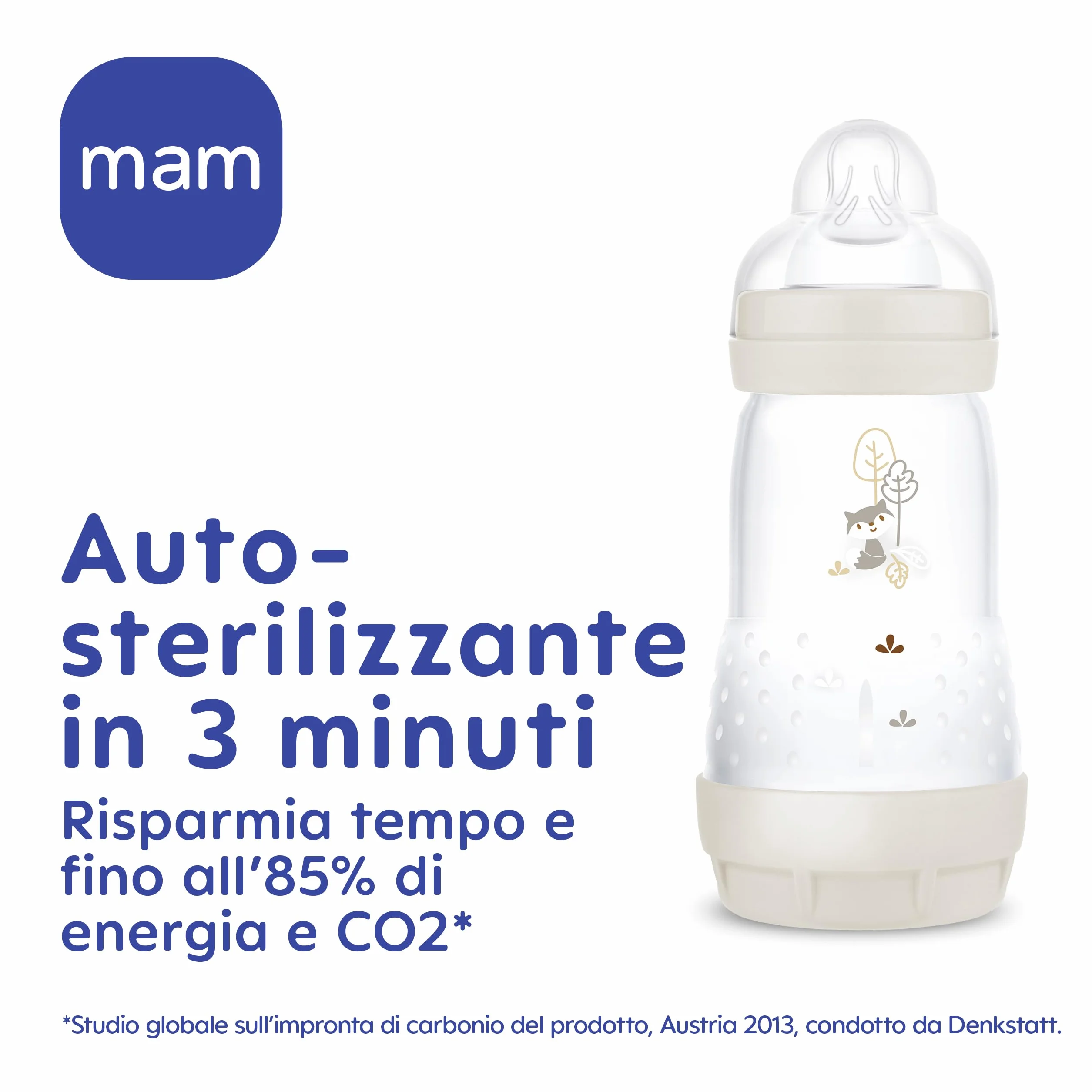 MAM Butelka do karmienia Easy Start Anticolica, zestaw 2 szt. z silikonową muszką SkinSoftTM, 2+ miesiące, 260 ml, jasnoniebieski,