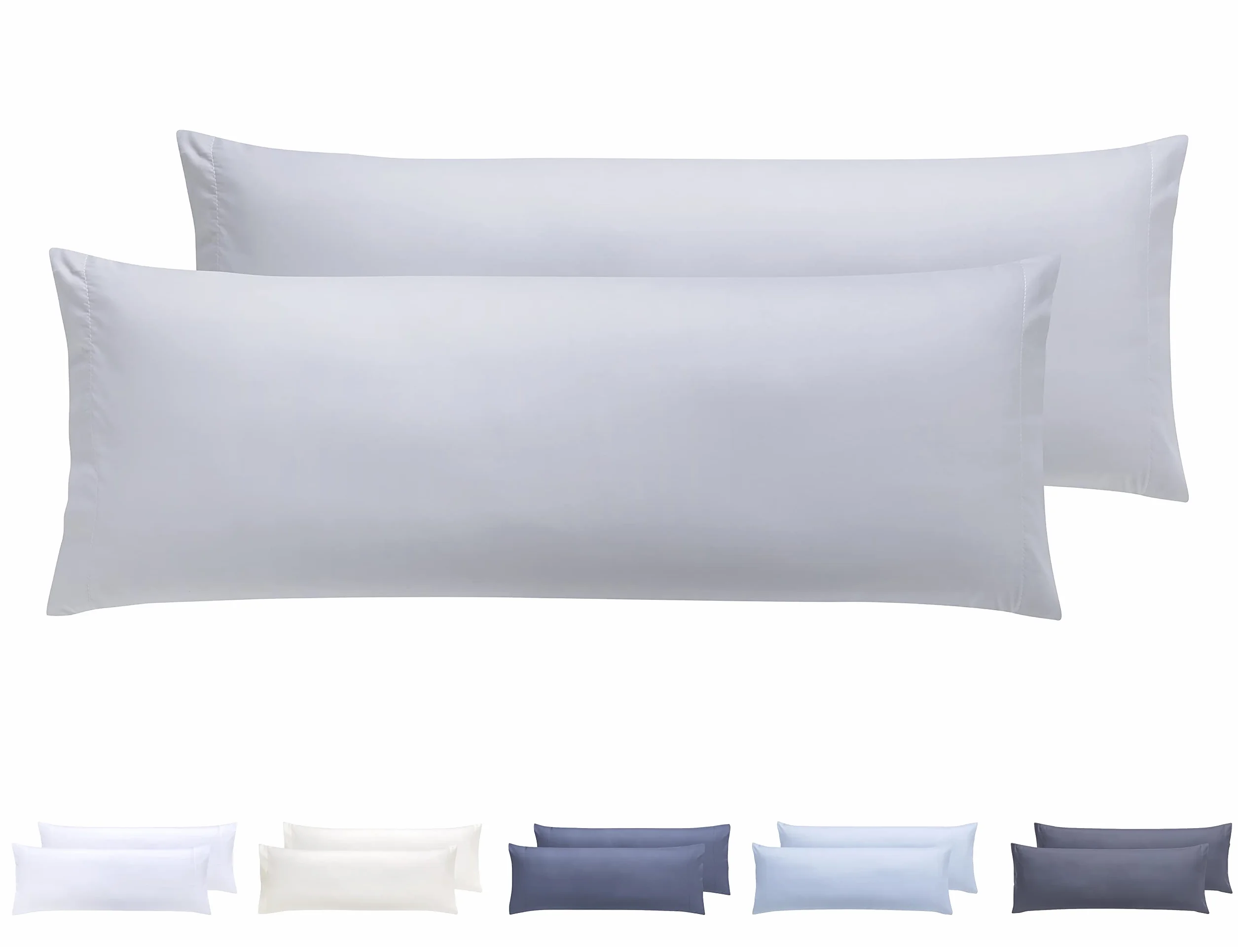 Todocama Zestaw 2 poszewek na poduszki, bardzo miękka, hipoalergiczna mikrofibra, zestaw 2-105 x 40 cm jasnoszary