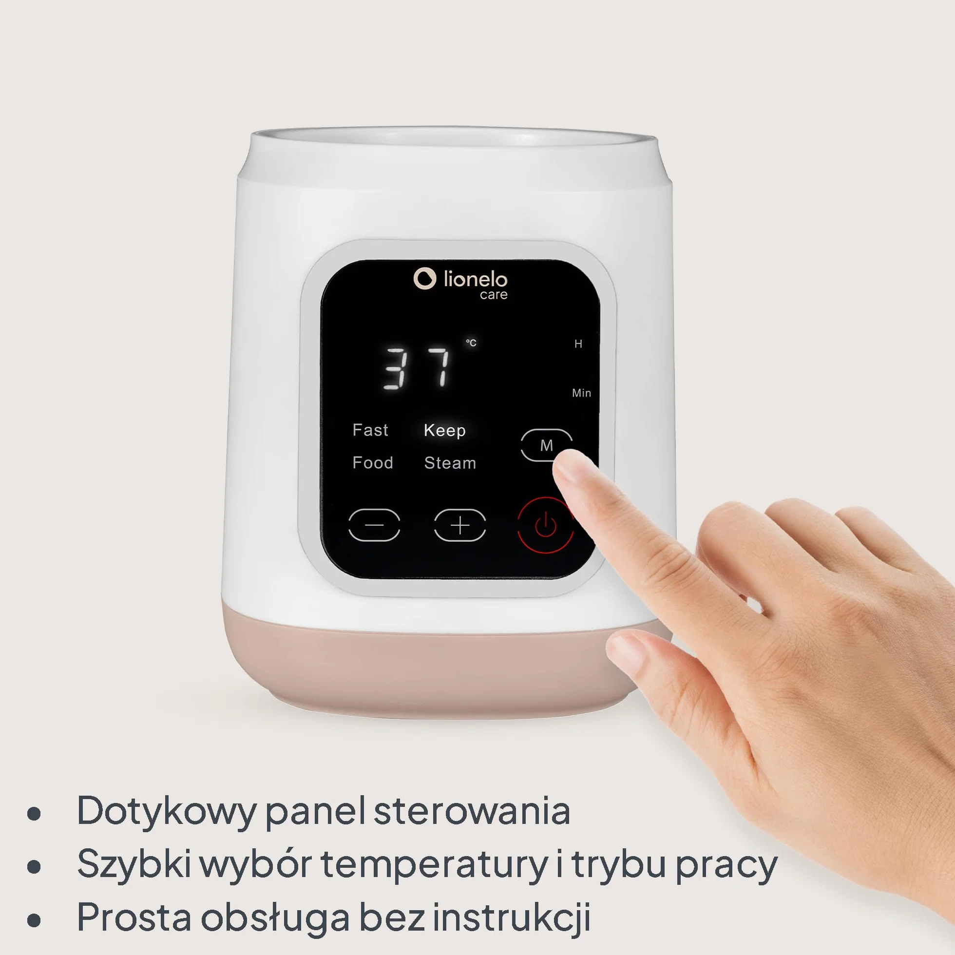 Lionelo Thermup 3.0 Elektryczny podgrzewacz do butelek dla niemowląt 6 w 1 ze sterylizatorem – podgrzewanie, rozmrażanie i sterylizacja posiłków dla niemowląt, 400 W, wyświetlacz dotykowy, 35-100 °C