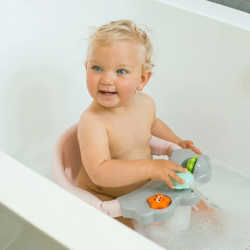Fotelik do kąpieli dla niemowląt Interbaby | Mocowanie Przyssawki antypoślizgowe | Krzesło do kąpieli dla niemowląt Wygodne, bezpieczne, ergonomiczne | Fotel do kąpieli i prysznica dla niemowląt > 5