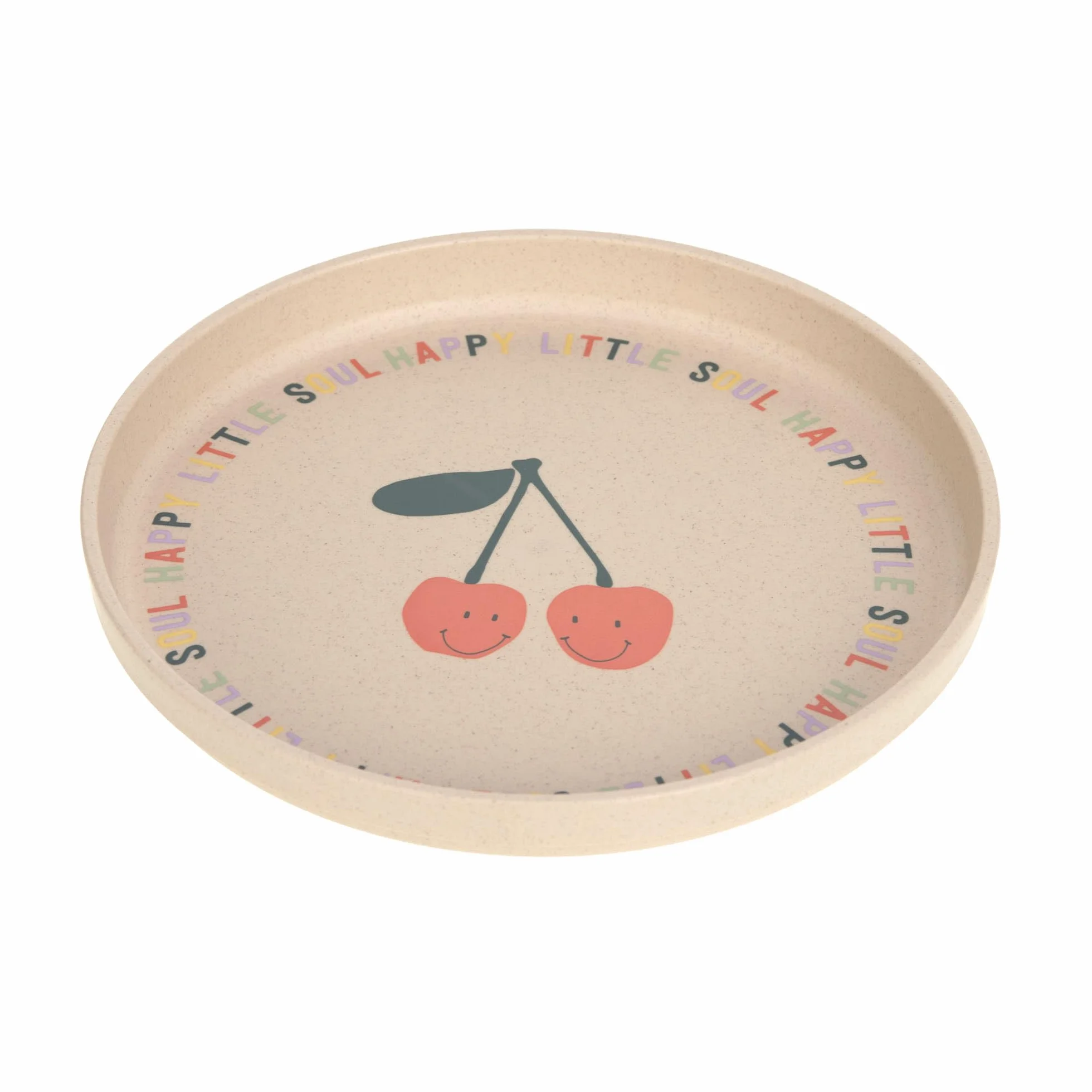 LÄSSIG Talerz dziecięcy bez melaminy, nie zawiera BPA, do zmywarki i kuchenki mikrofalowej/plate Happy Fruits Cherry