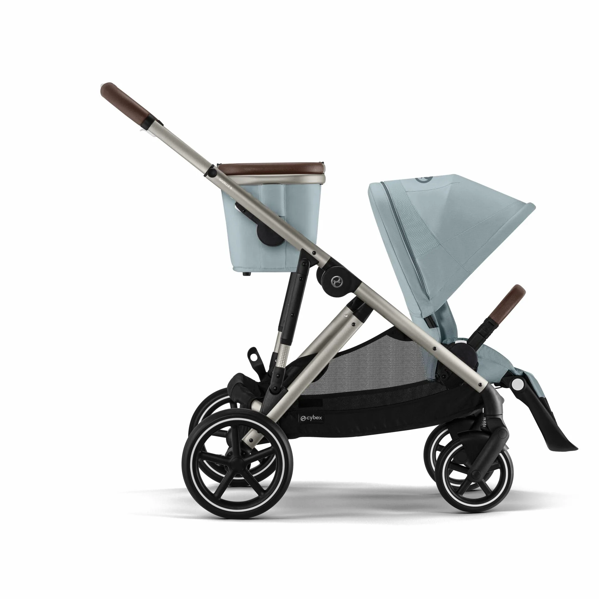 CYBEX Gold wózek spacerowy GAZELLE S, Od urodzenia do ok. 4 lat, Max. 22 kg (tryb pojedynczy) / 2x 22 kg (tryb duo), System All-in-1 z konfiguracjami 20+, Stormy Blue
